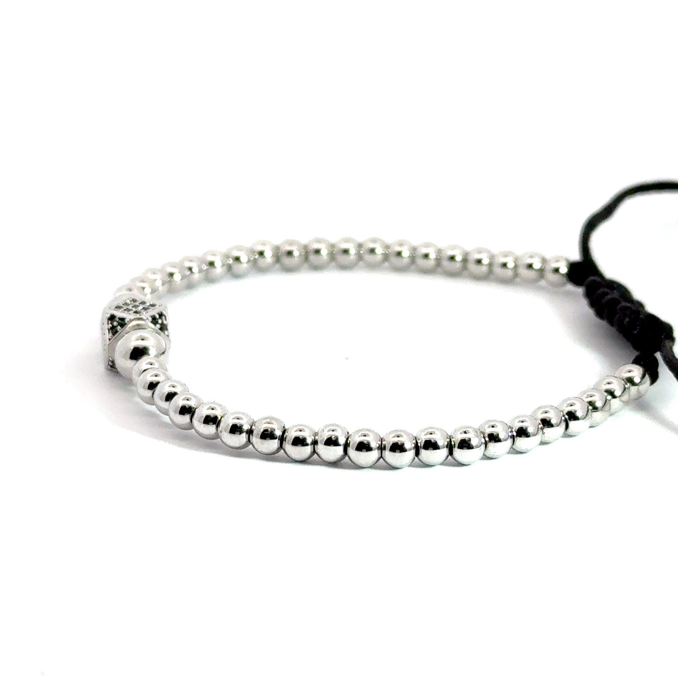 Bratara barbati din metal comun si accesoriu cu cristale zirconia