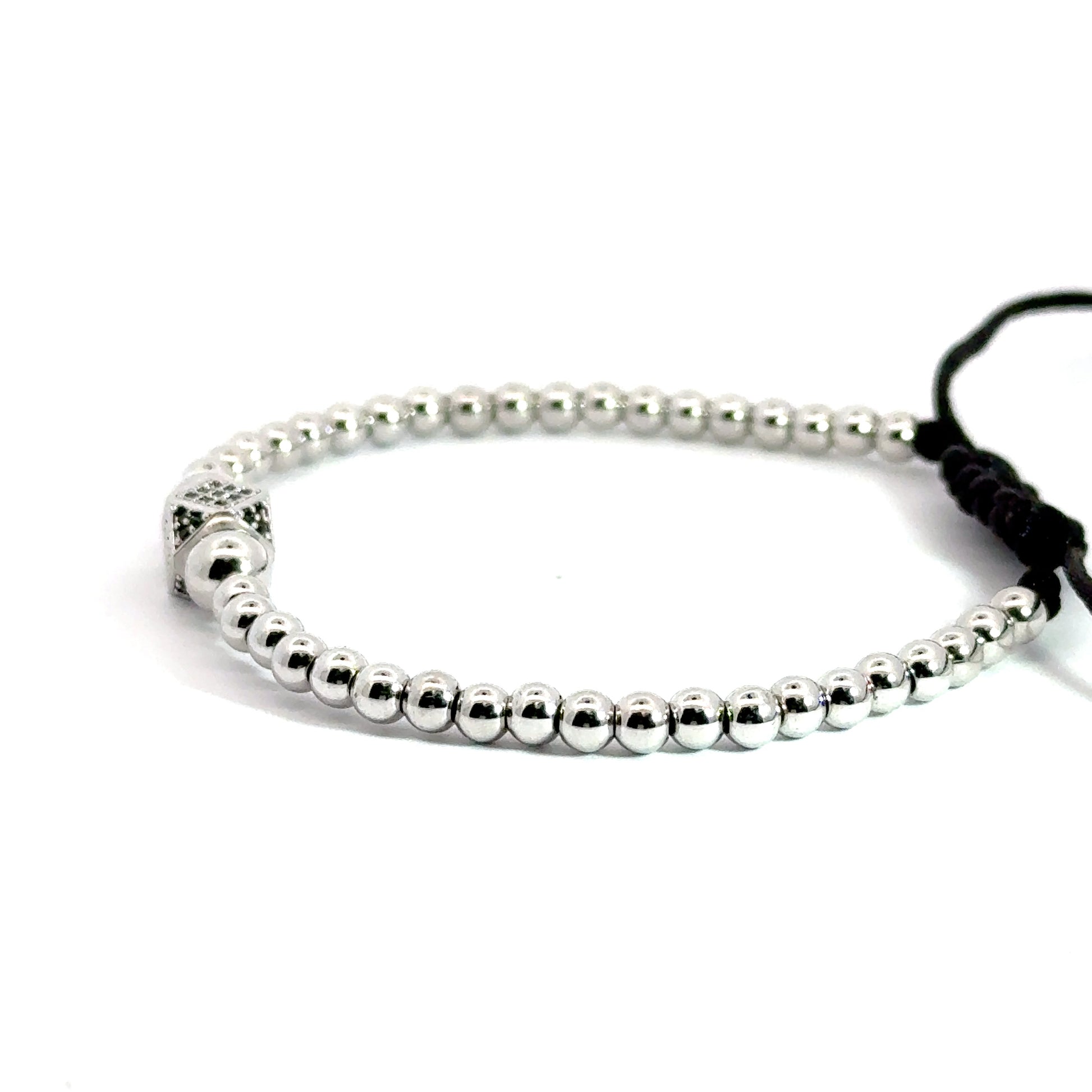 Bratara barbati din metal comun si accesoriu cu cristale zirconia