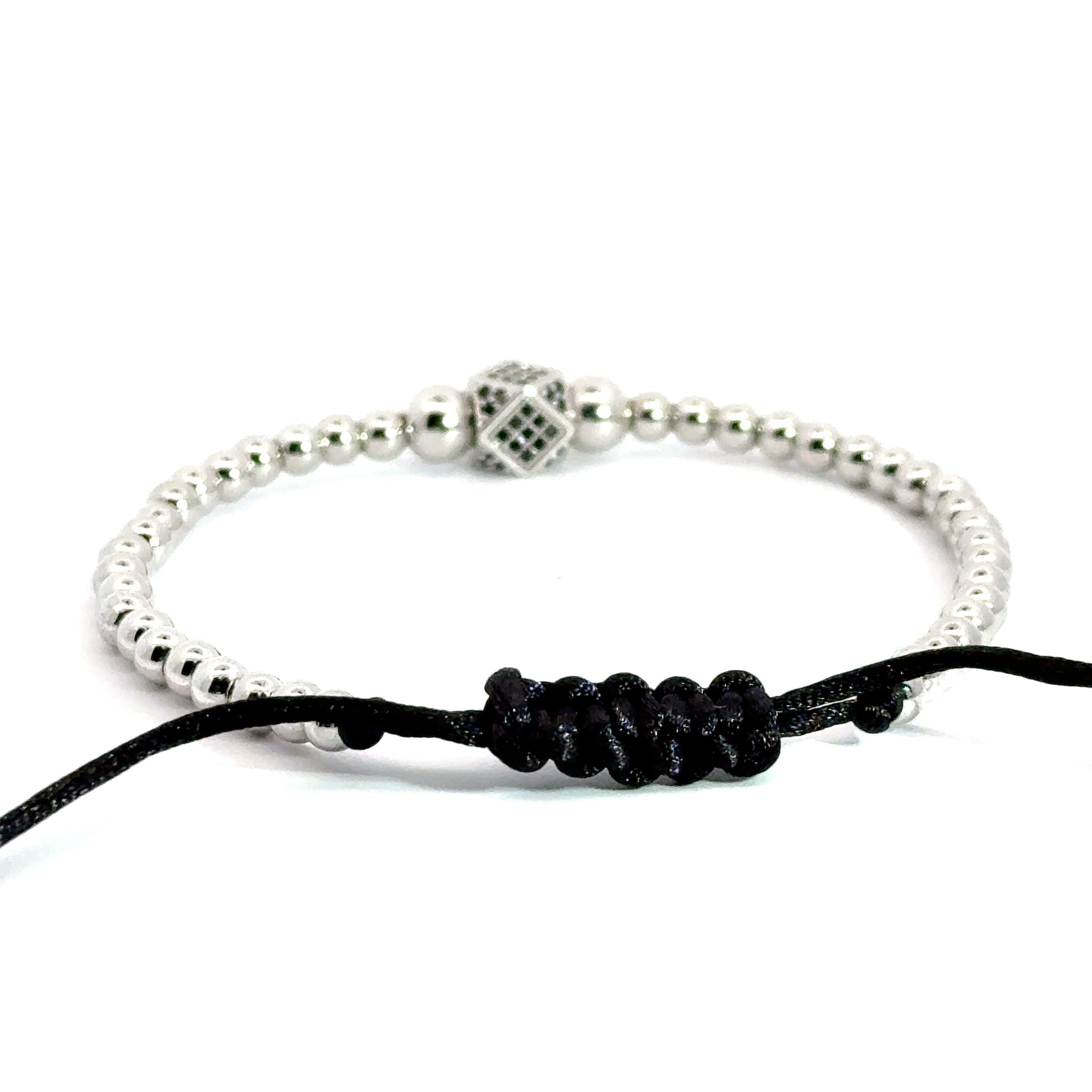 Bratara barbati din metal comun si accesoriu cu cristale zirconia