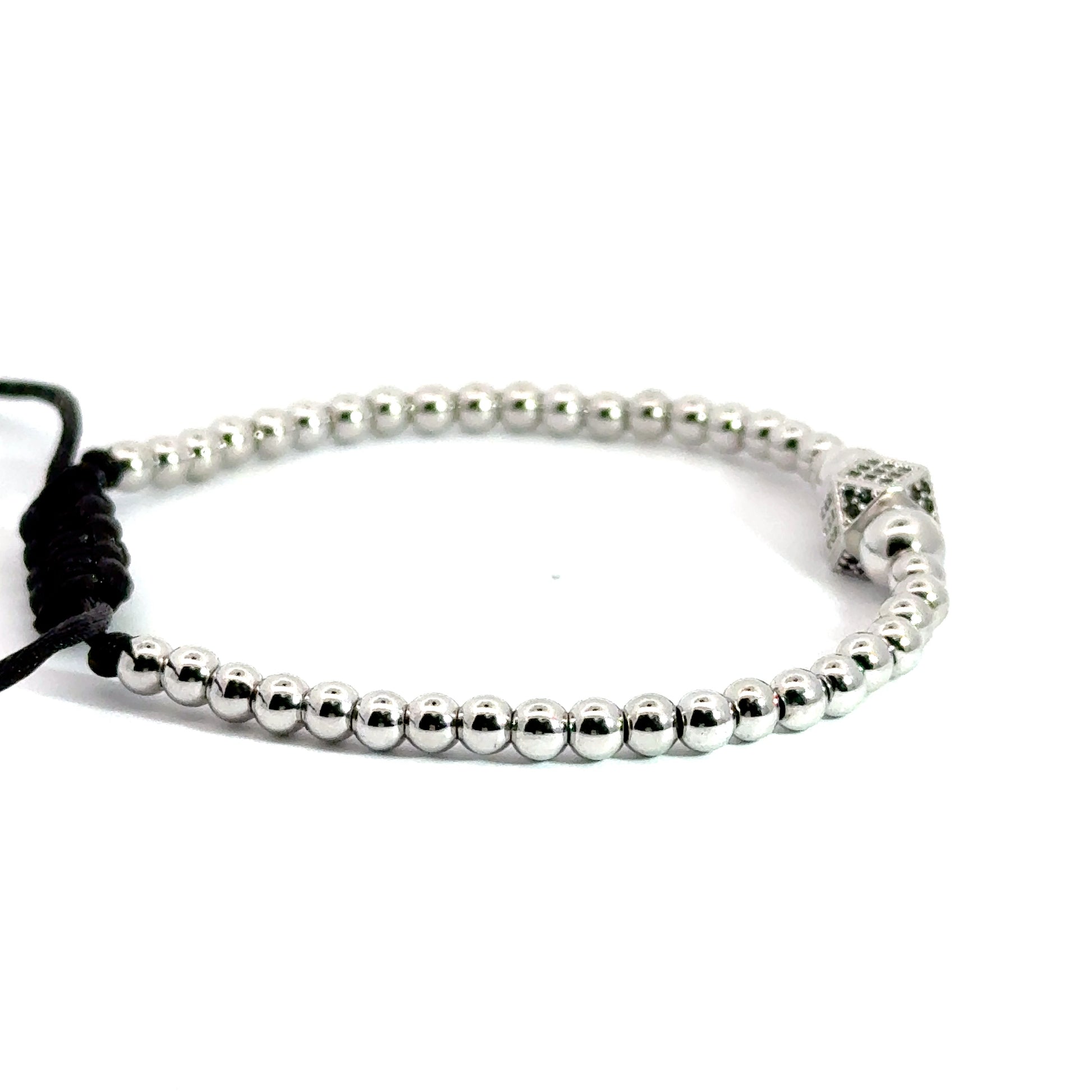 Bratara barbati din metal comun si accesoriu cu cristale zirconia