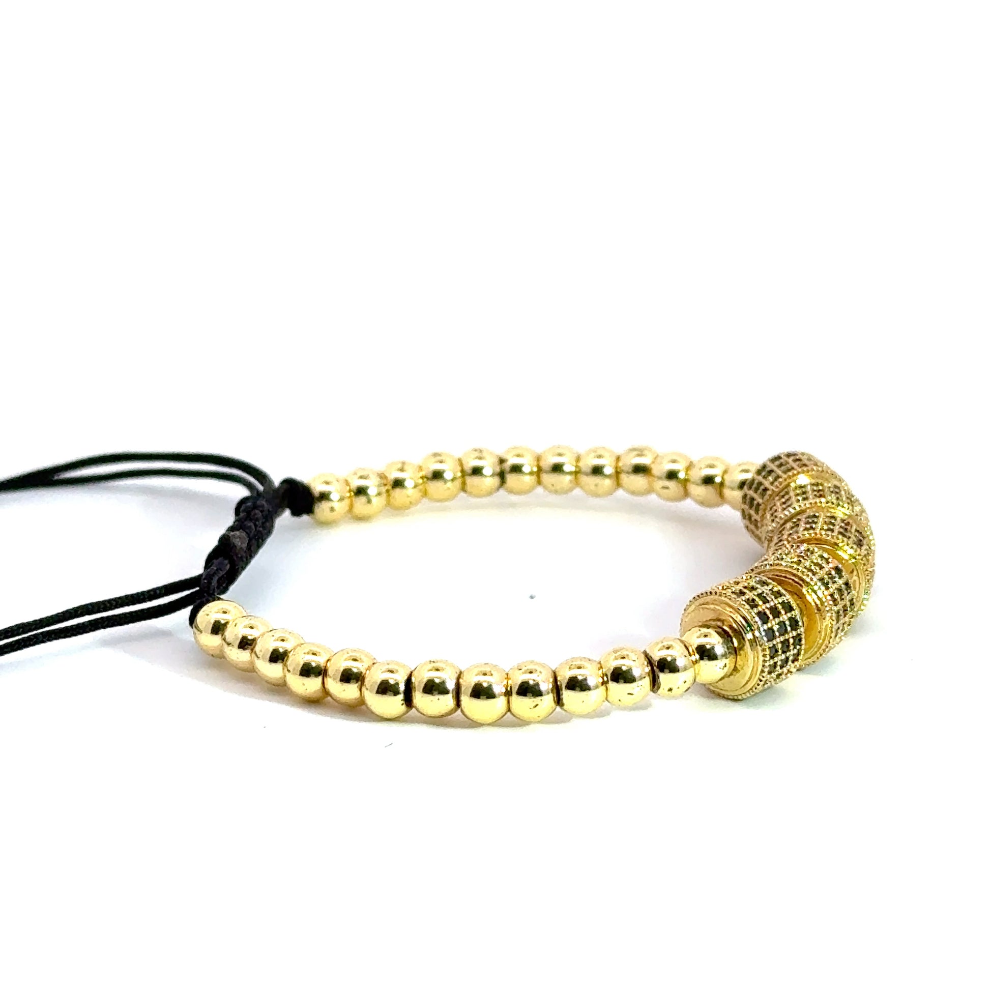 Bratara barbati din metal comun placat cu aur 18K și accesorii cu cristale zirconia