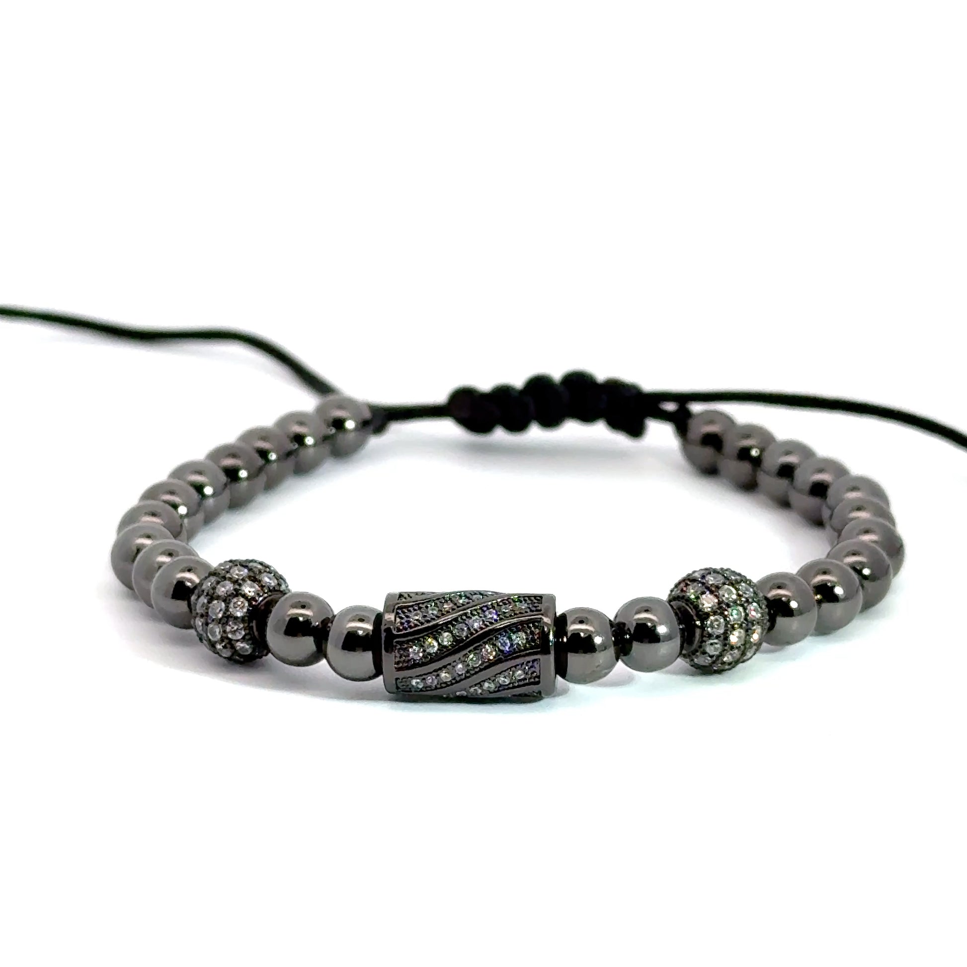 Bratara barbati Shamballa Ball & Tube Cubic Zirconia