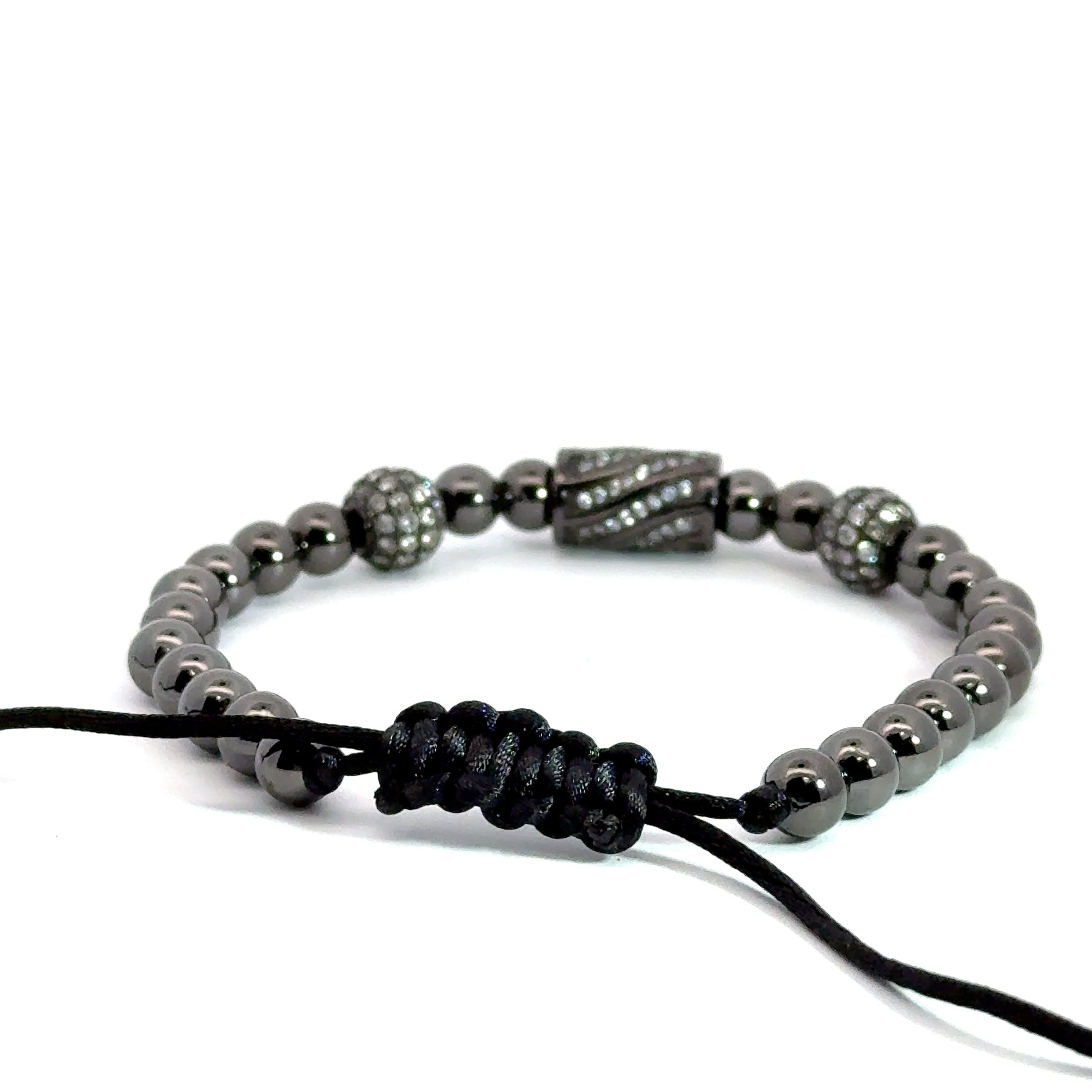 Bratara barbati Shamballa Ball & Tube Cubic Zirconia