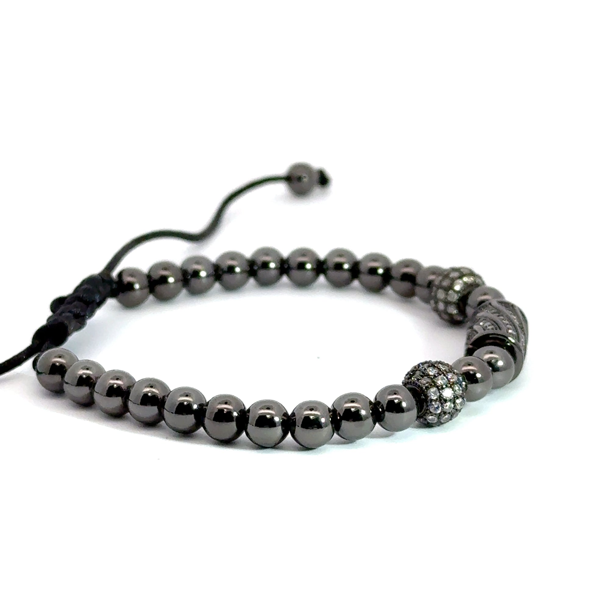 Bratara barbati Shamballa Ball & Tube Cubic Zirconia