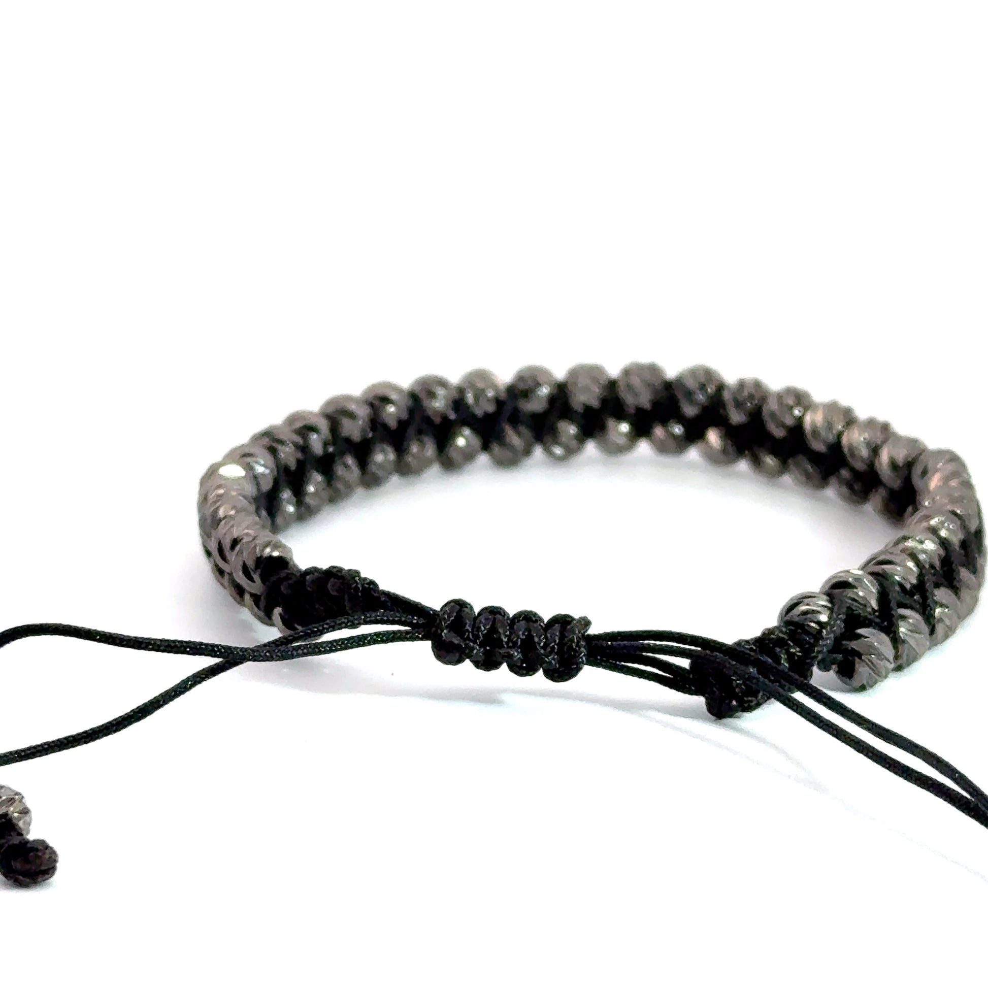Bratara barbati model impletit cu bile din hematit