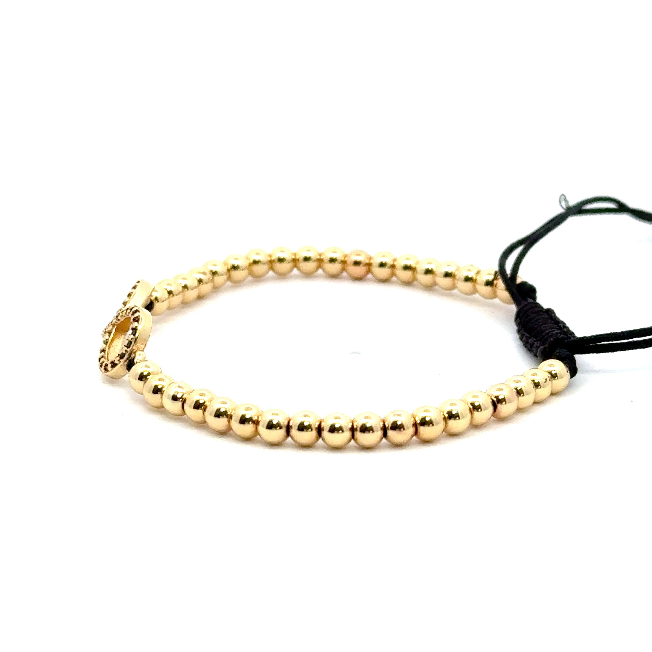 Bratara barbati din metal comun auriu cu charm infinit si cristale zirconia