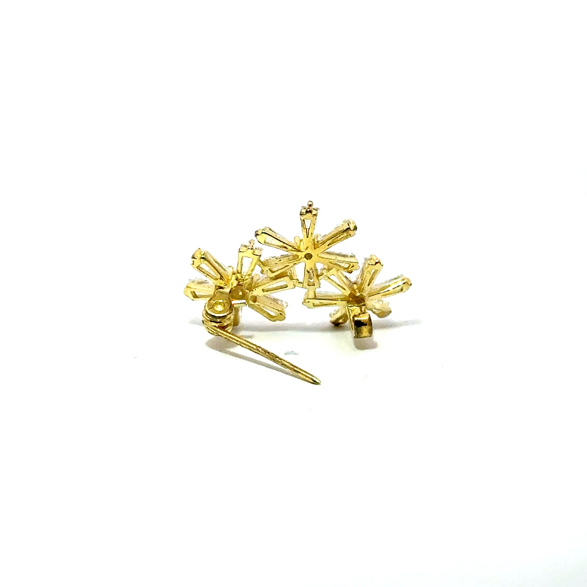 Brosa dama din argint cu 3 flori