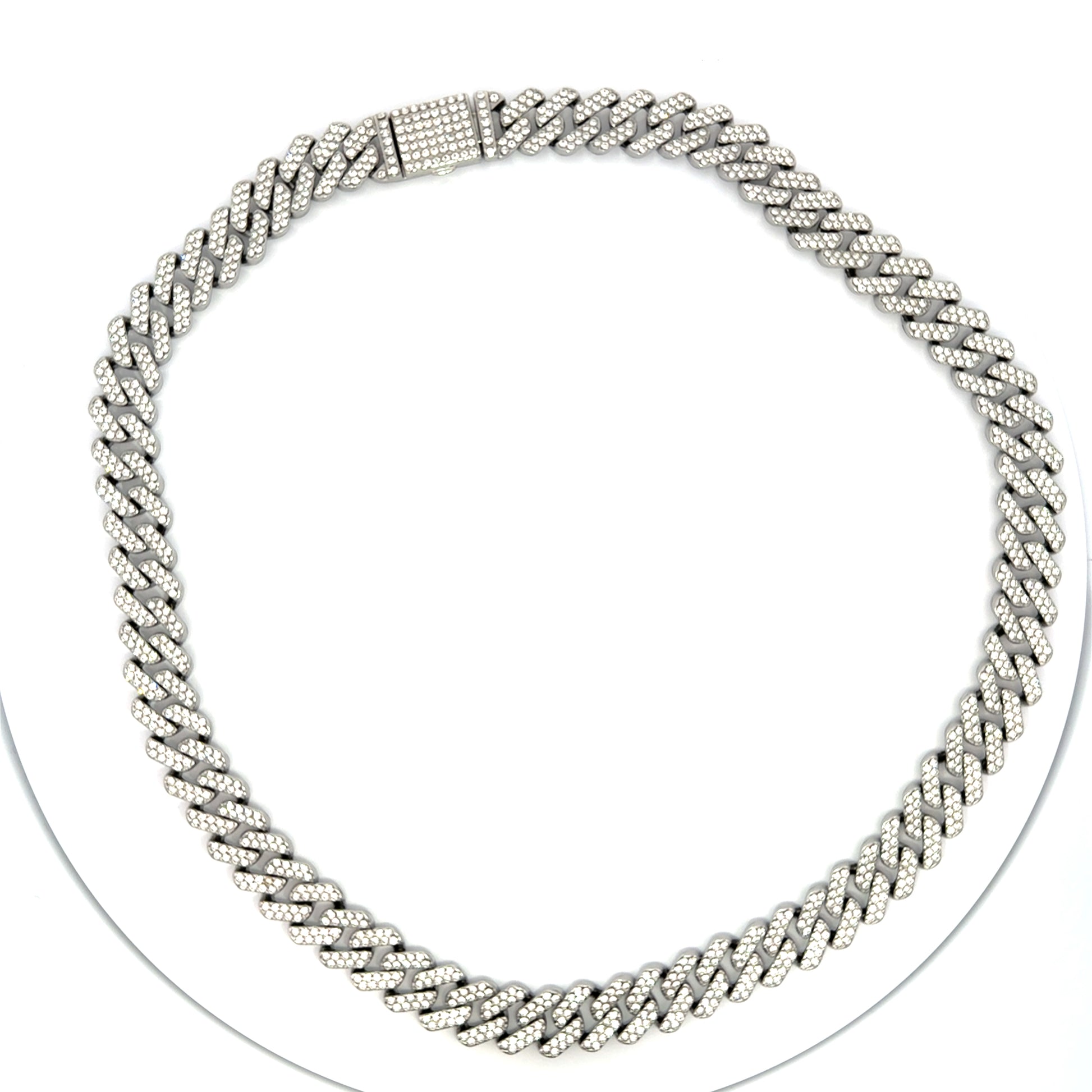 Lant barbati Cuban din metal comun si zirconiu