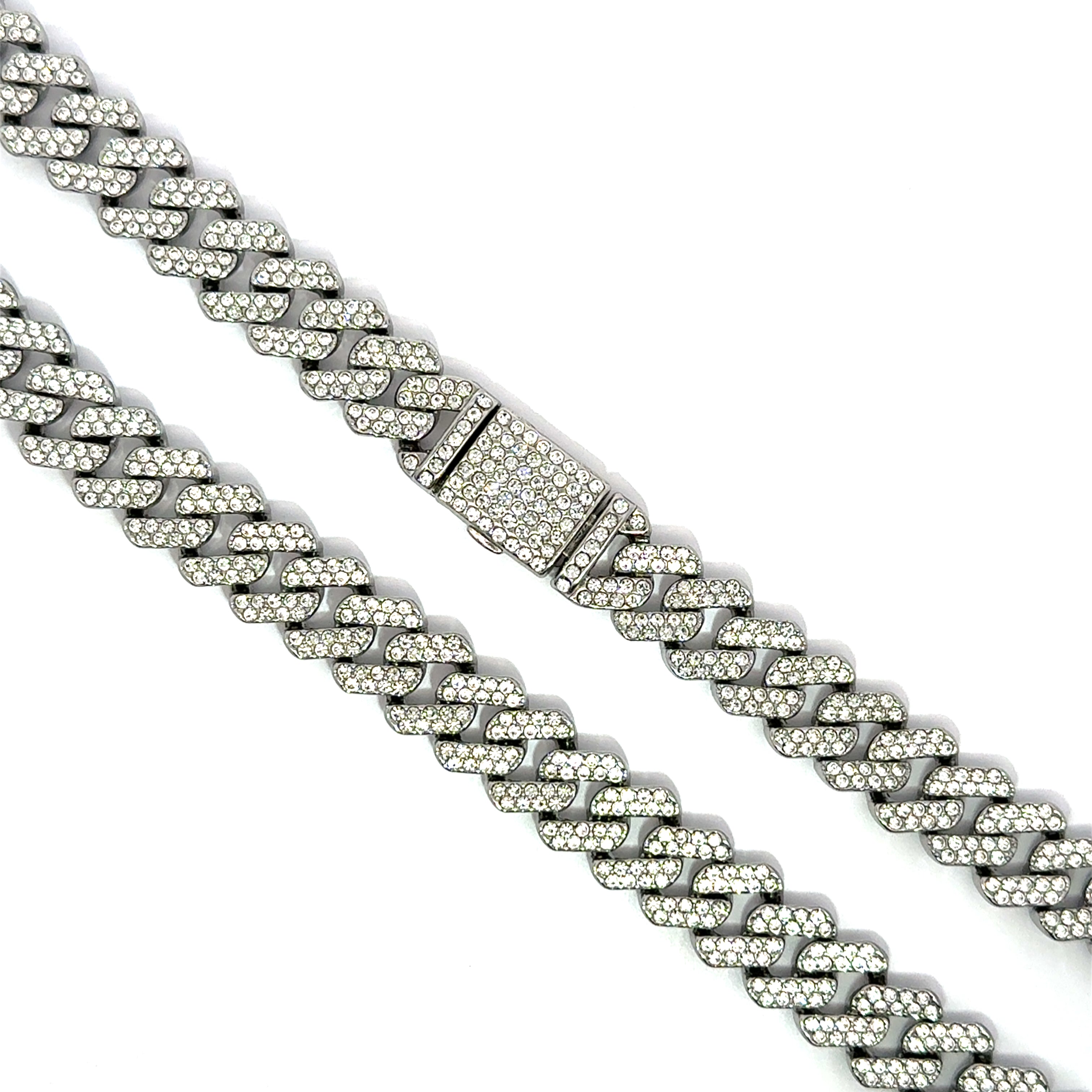 Lant barbati Cuban din metal comun si zirconiu