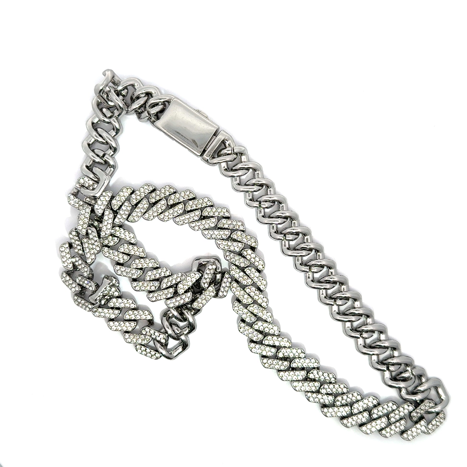 Lant barbati Cuban din metal comun si zirconiu