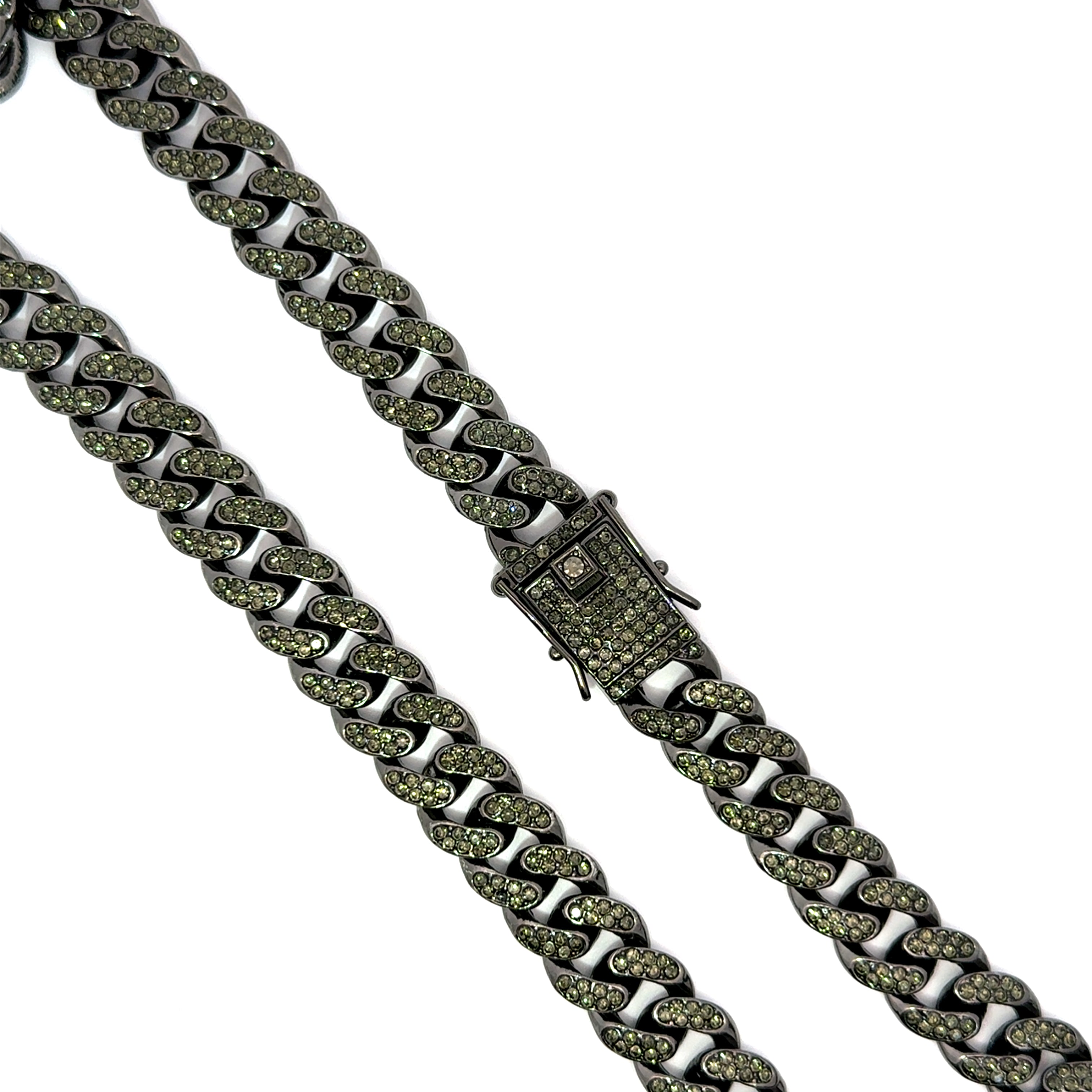 Lant barbati Cuban din metal comun si zirconiu negru