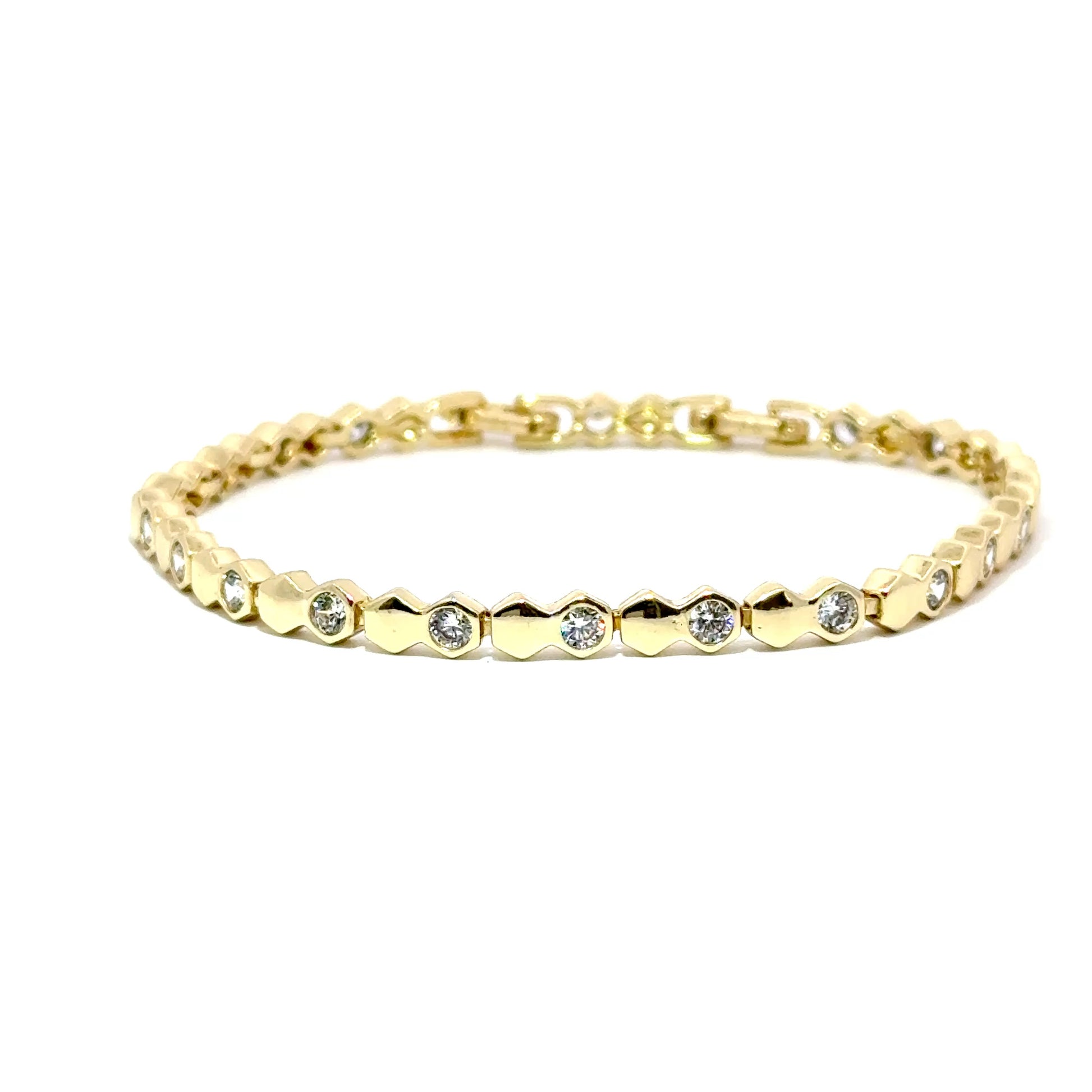 Bratara dama din metal comun, placata cu aur BDP-01