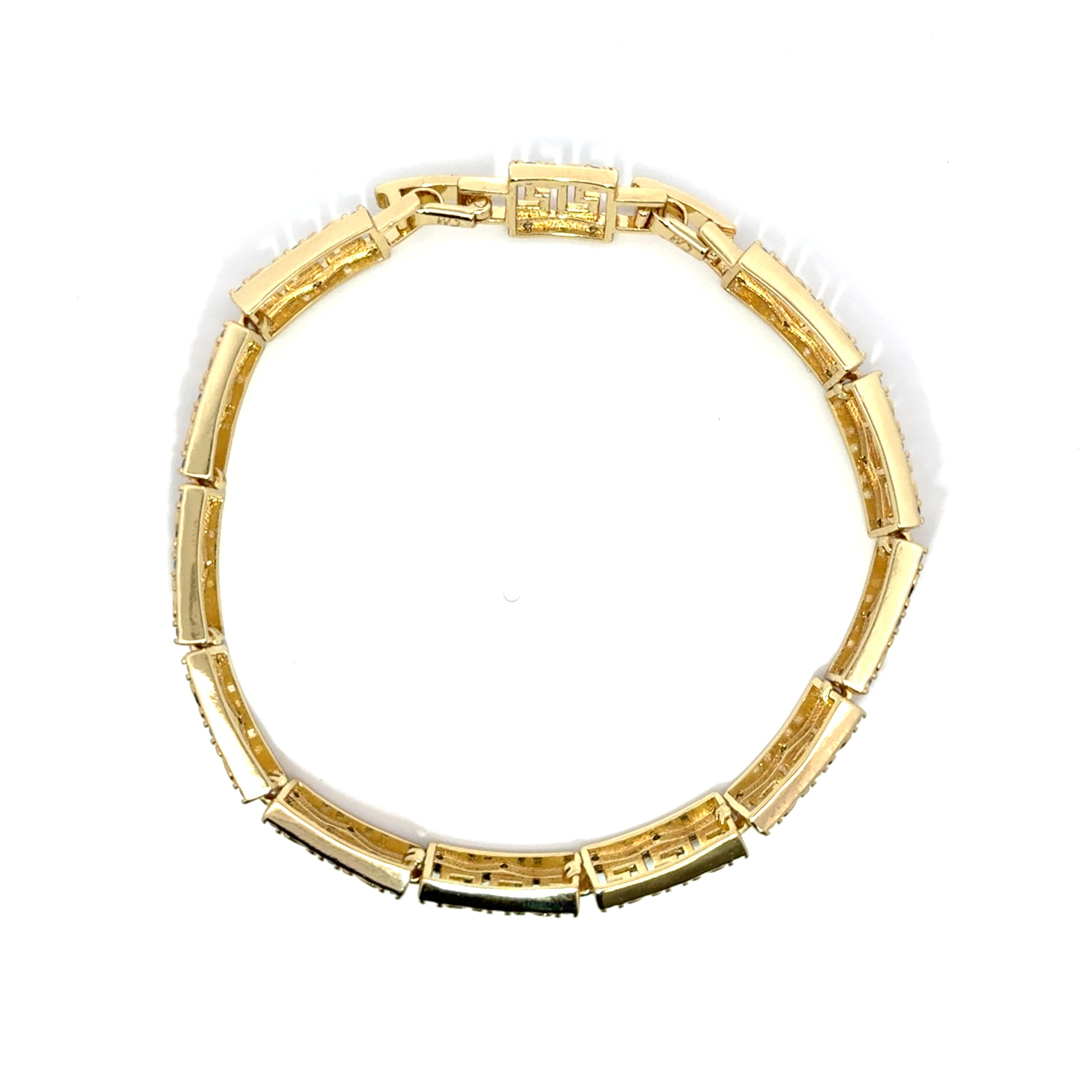 Bratara dama din metal comun, placata cu aur in forma dreptunghiulara