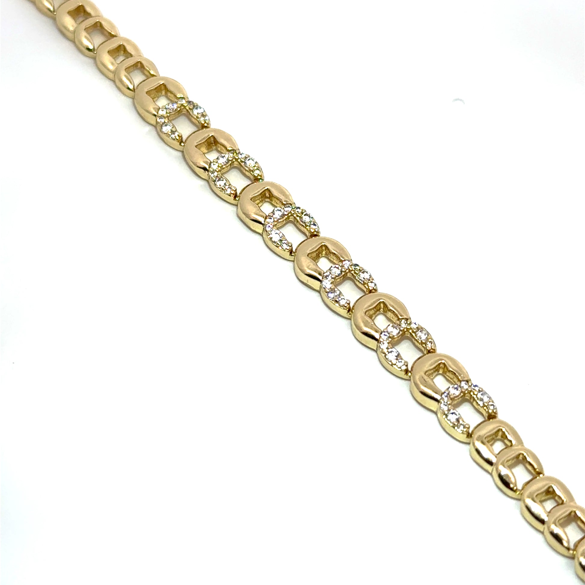 Bratara dama din metal comun, placata cu aur + zirconiu BDP-08