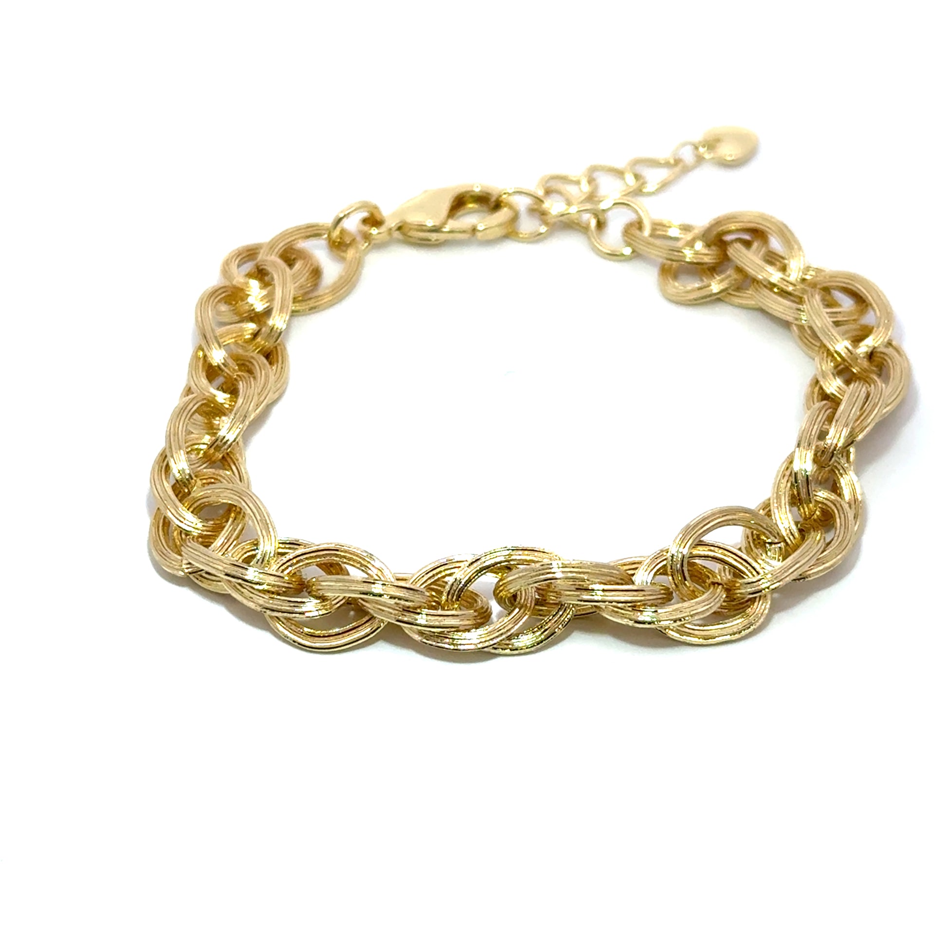 Bratara dama din metal comun, placata cu aur, model lant