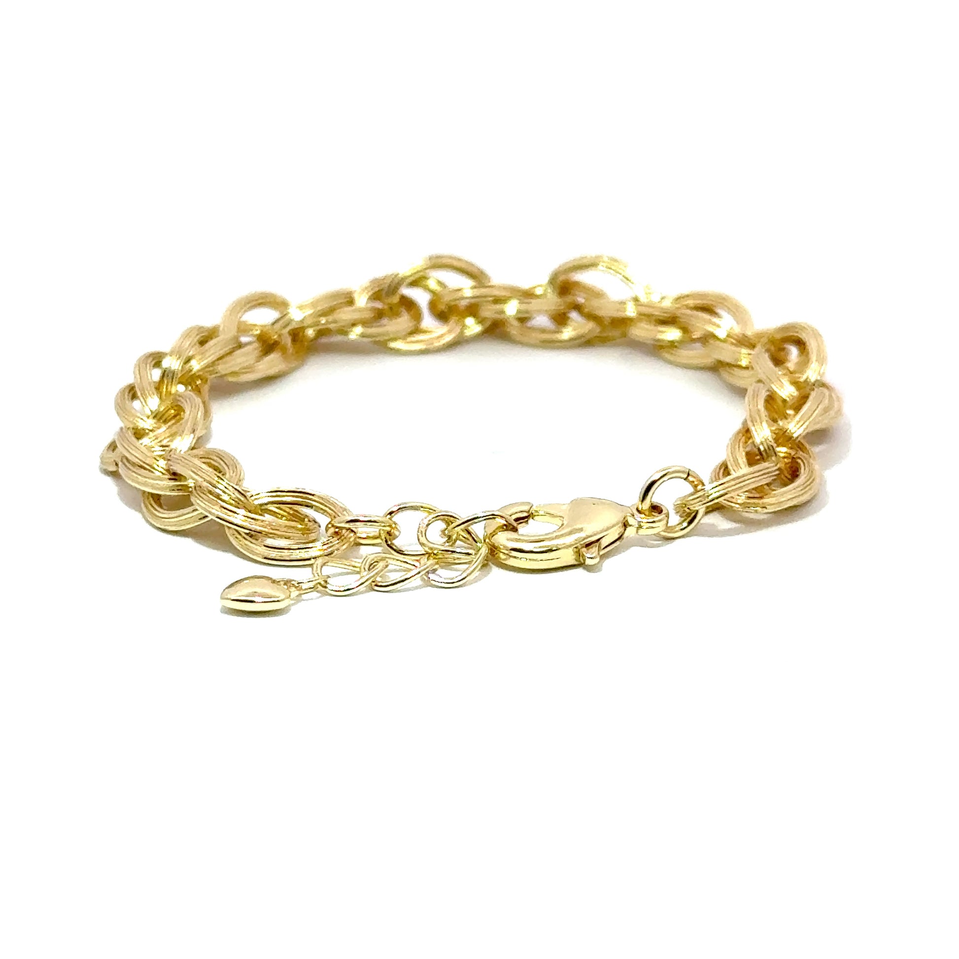 Bratara dama din metal comun, placata cu aur, model lant