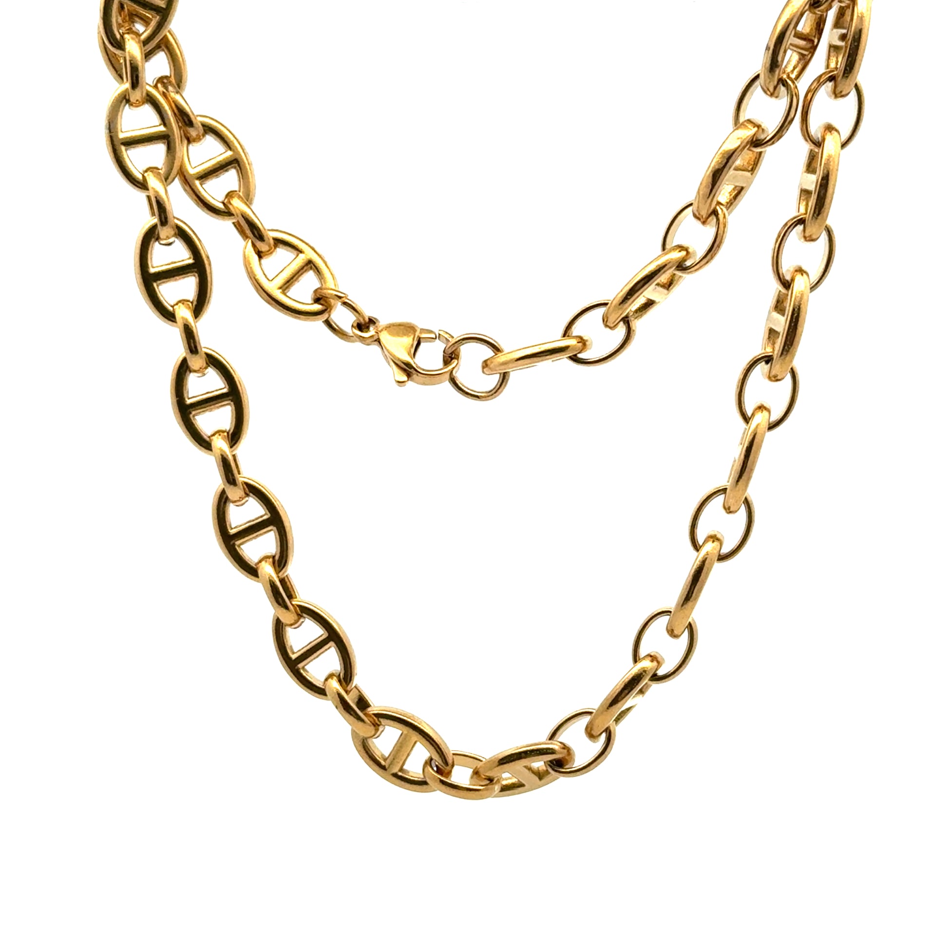 Lant barbati din metal comun, placat cu aur