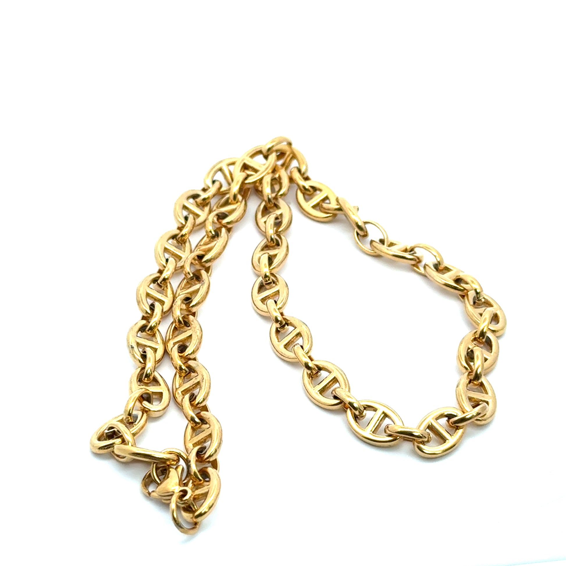 Lant barbati din metal comun, placat cu aur