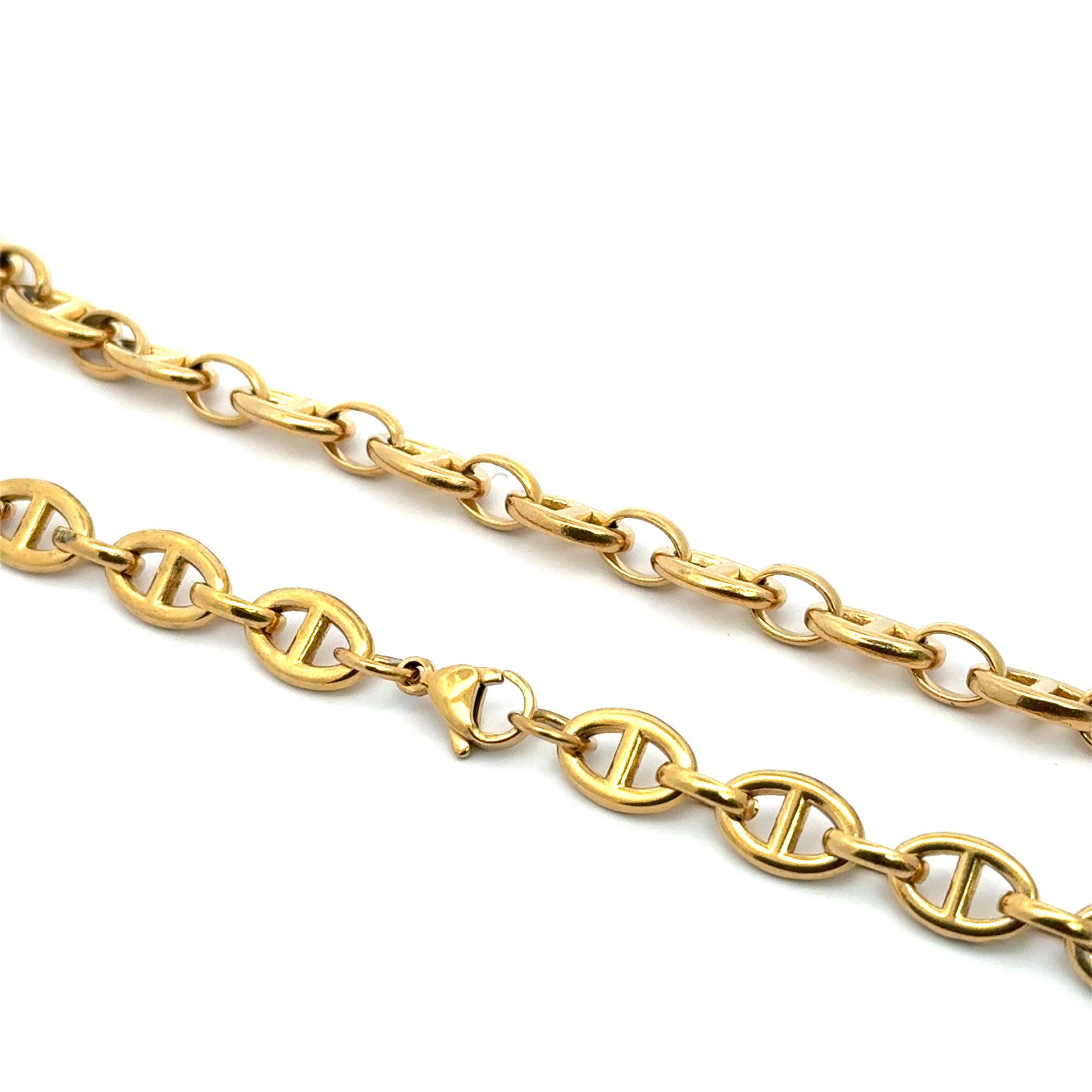 Lant barbati din metal comun, placat cu aur