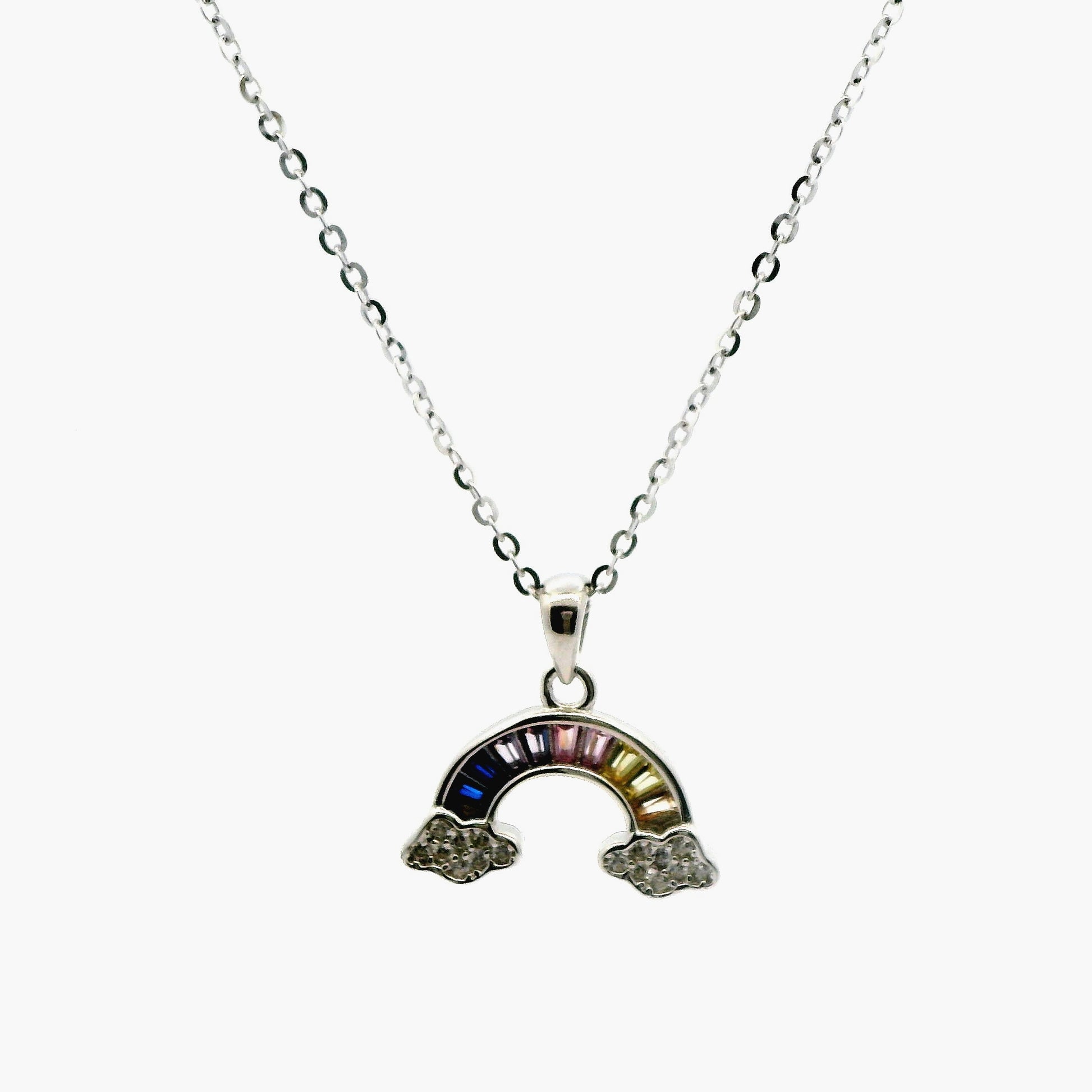 Lant dama din argint cu pandantiv curcubeu