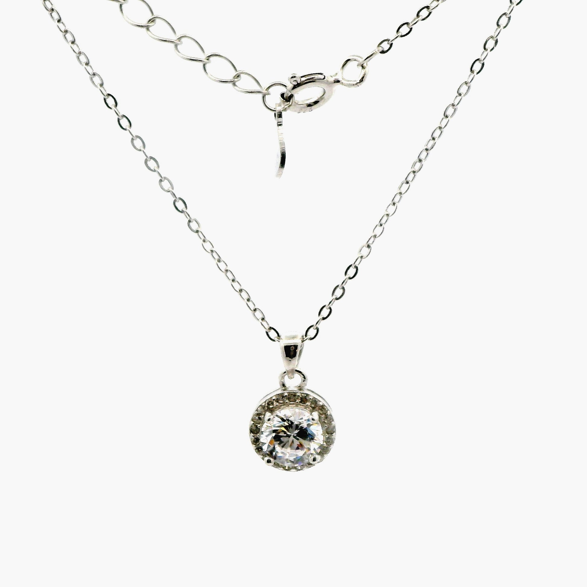 Lant dama din argint cu pandantiv piatra argintie