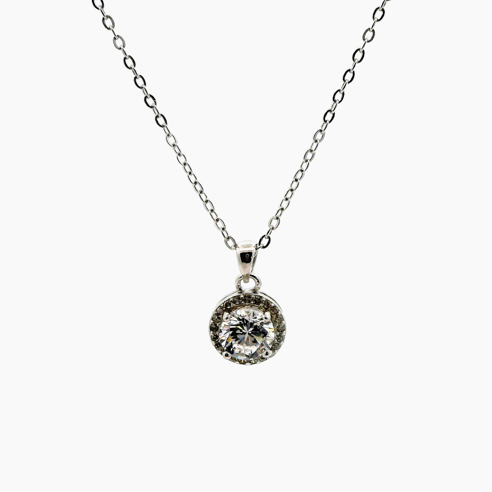 Lant dama din argint cu pandantiv piatra argintie