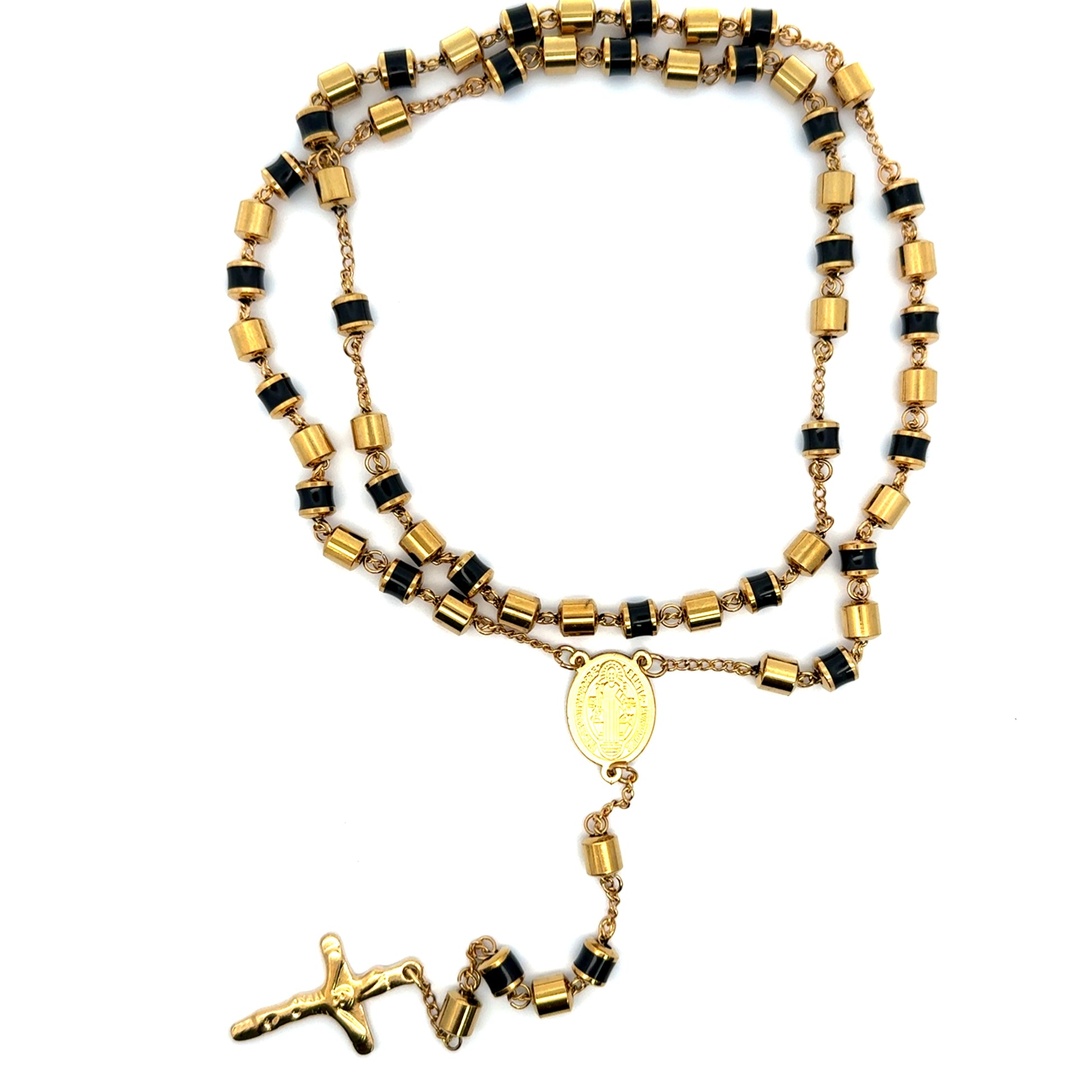 Rozariu barbati din metal comun, placat cu aur GP18K