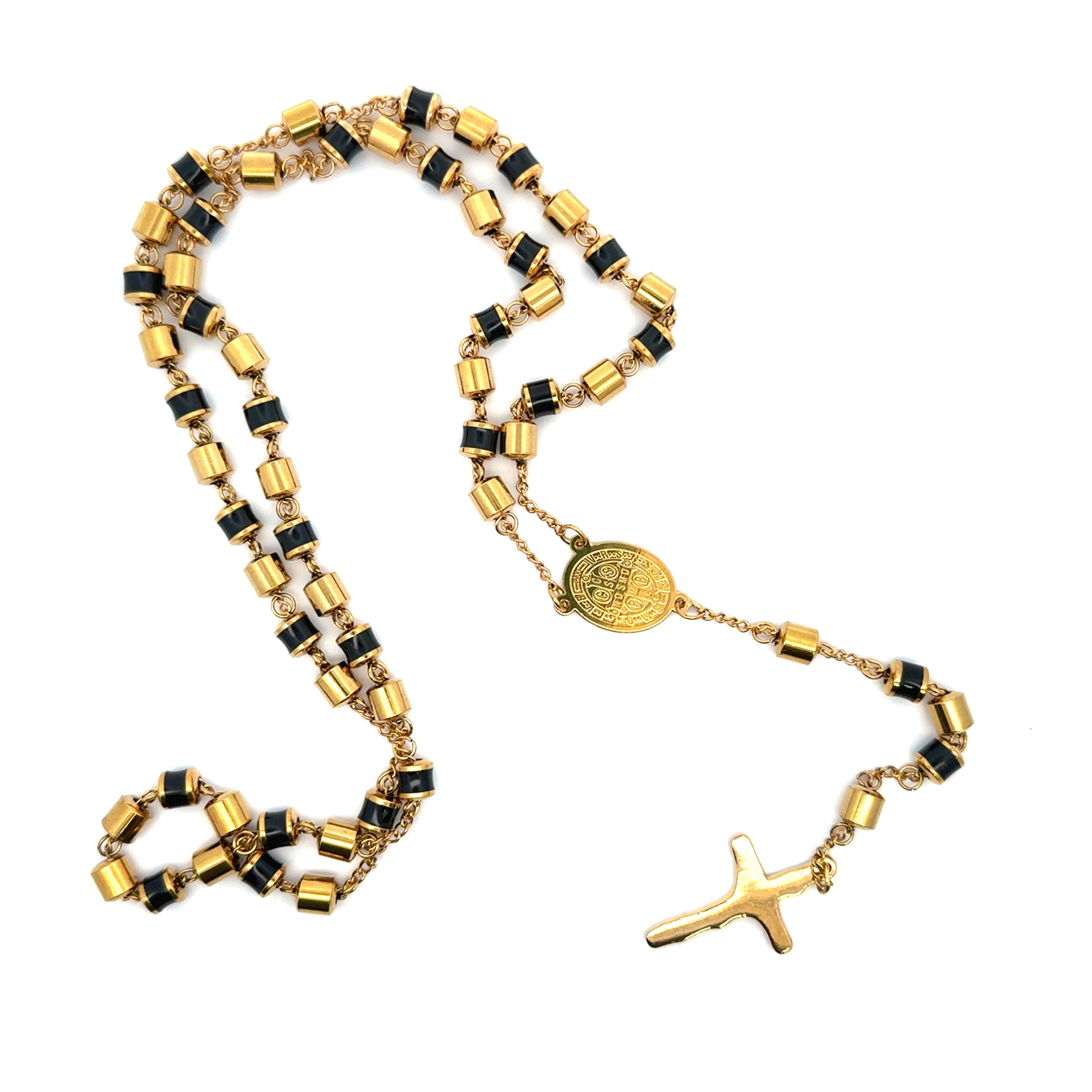 Rozariu barbati din metal comun, placat cu aur GP18K