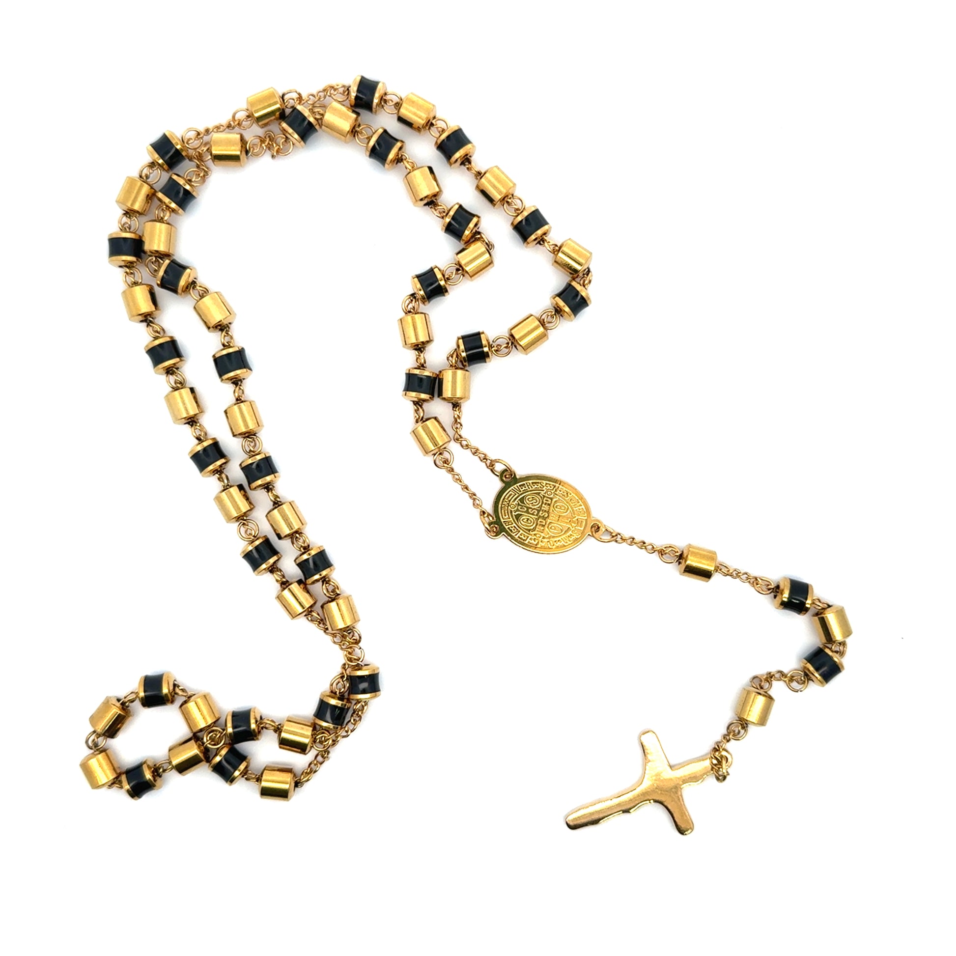 Rozariu barbati din metal comun, placat cu aur GP18K