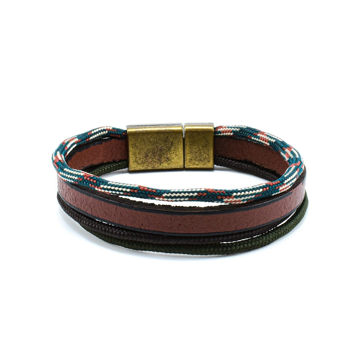 Bratara barbati din piele naturala și șnur paracord