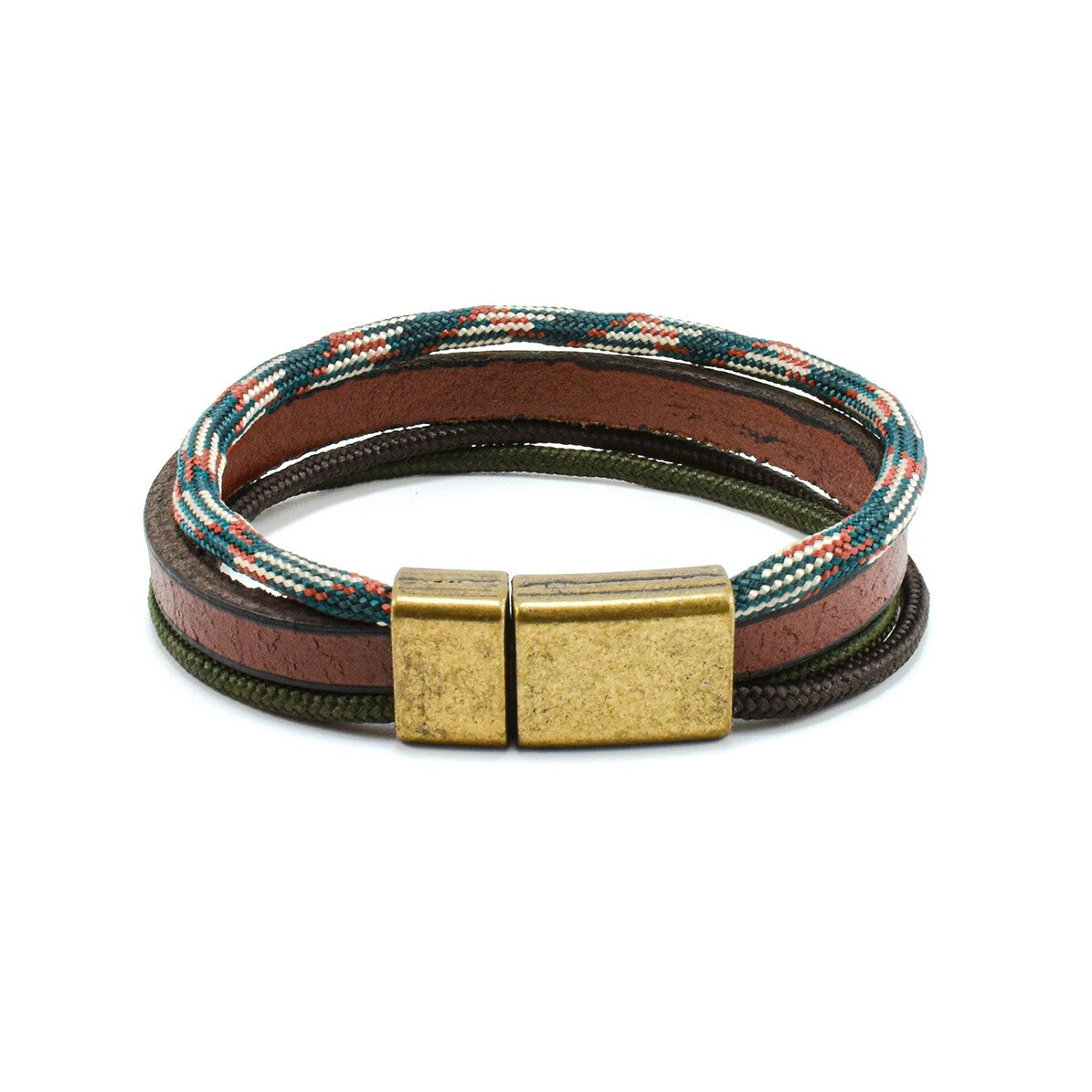 Bratara barbati din piele naturala și șnur paracord