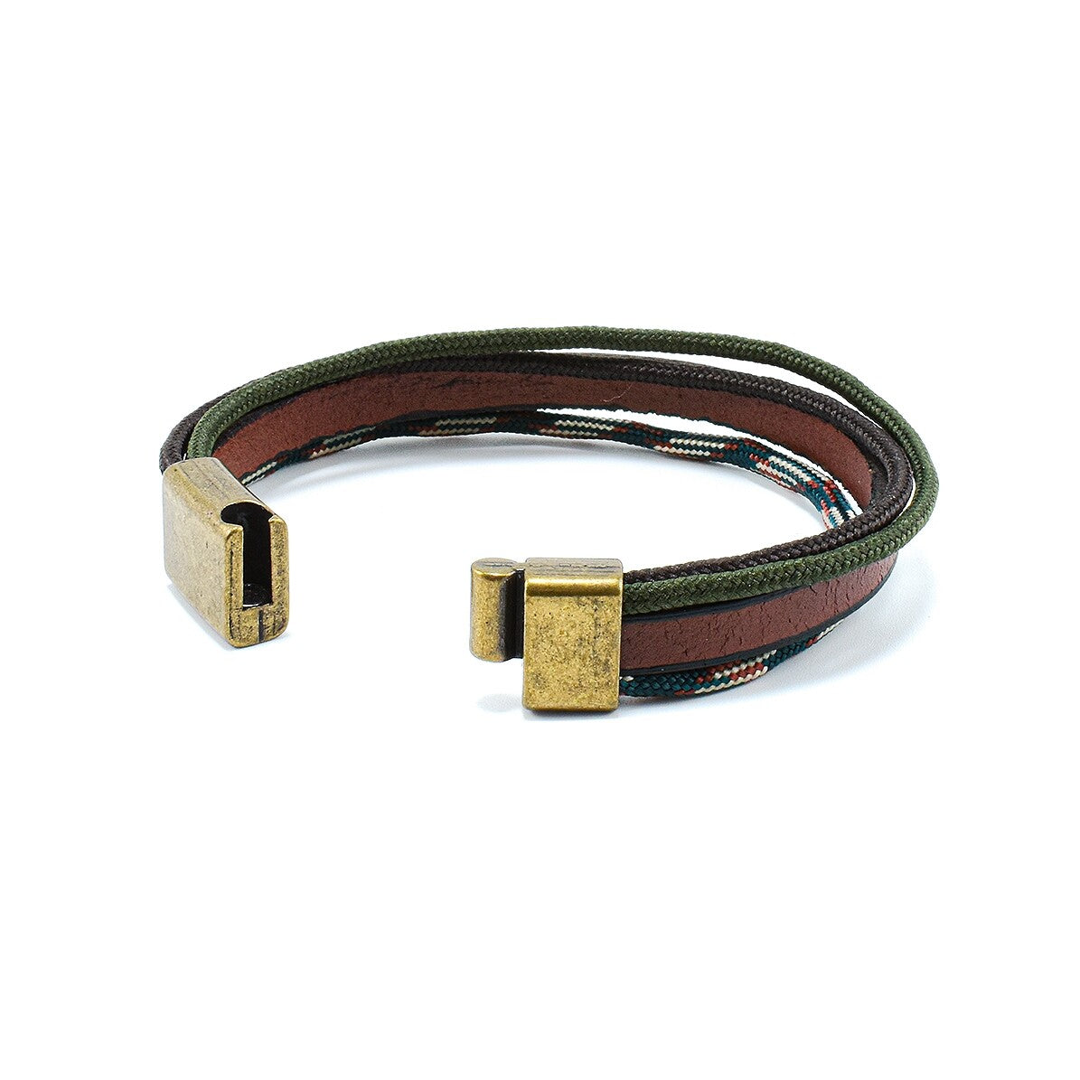 Bratara barbati din piele naturala și șnur paracord