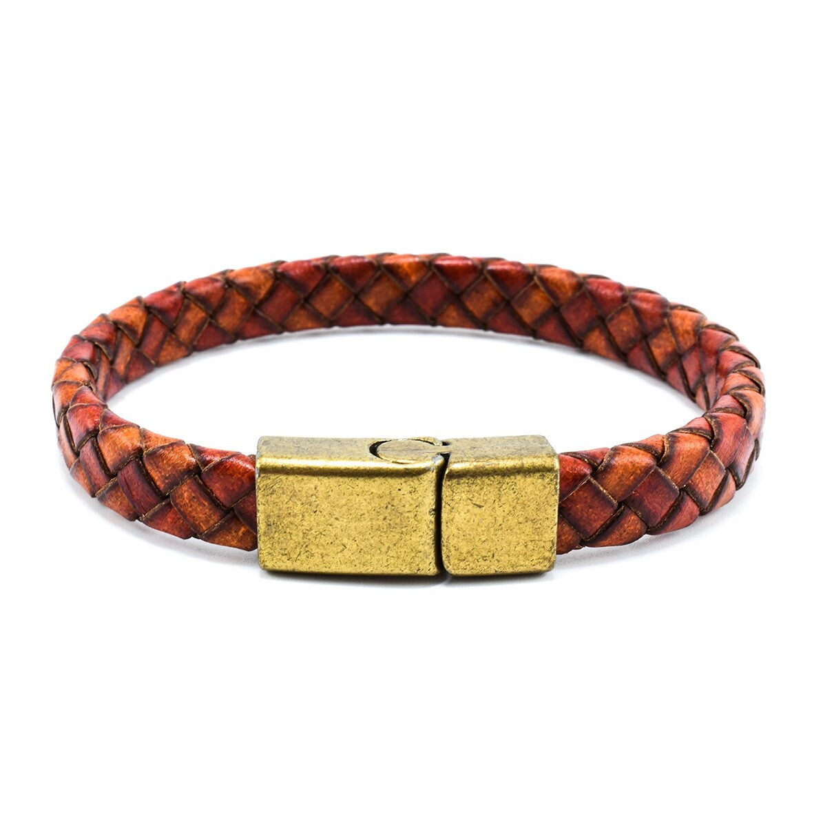 Bratara barbati model împletit din piele naturală