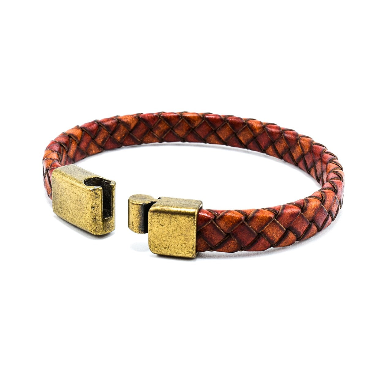 Bratara barbati model împletit din piele naturală