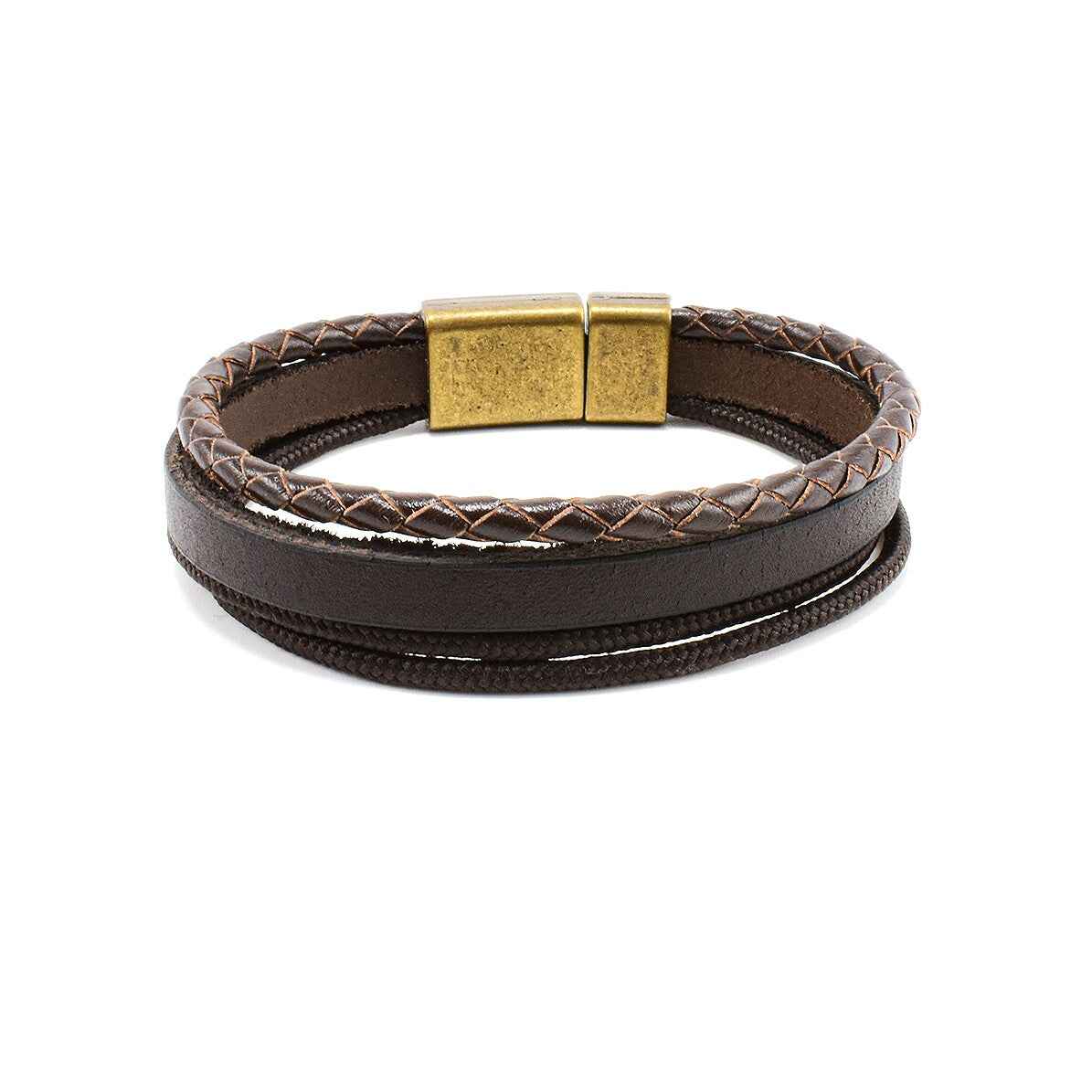 Bratara barbati din piele naturala și șnur paracord