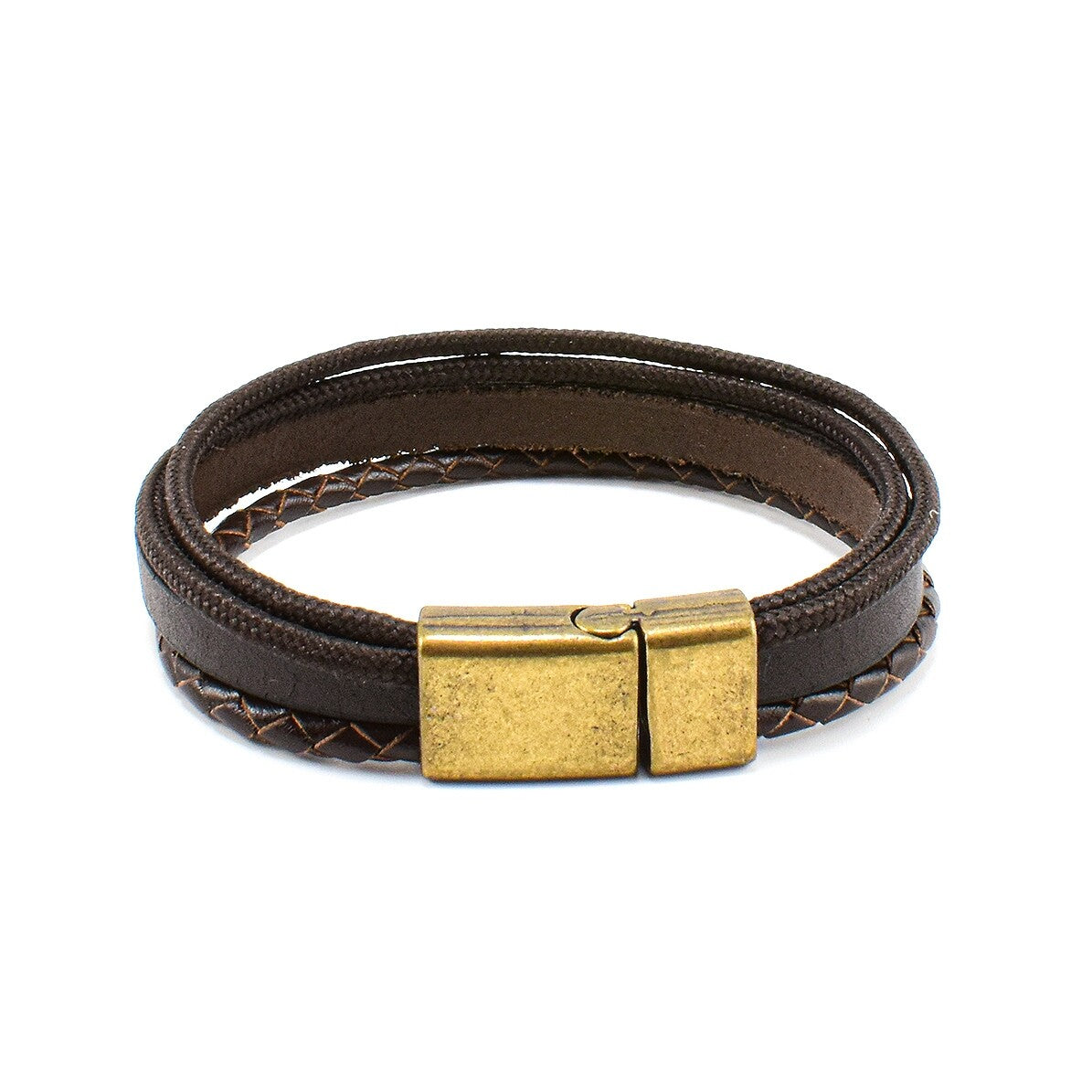 Bratara barbati din piele naturala și șnur paracord