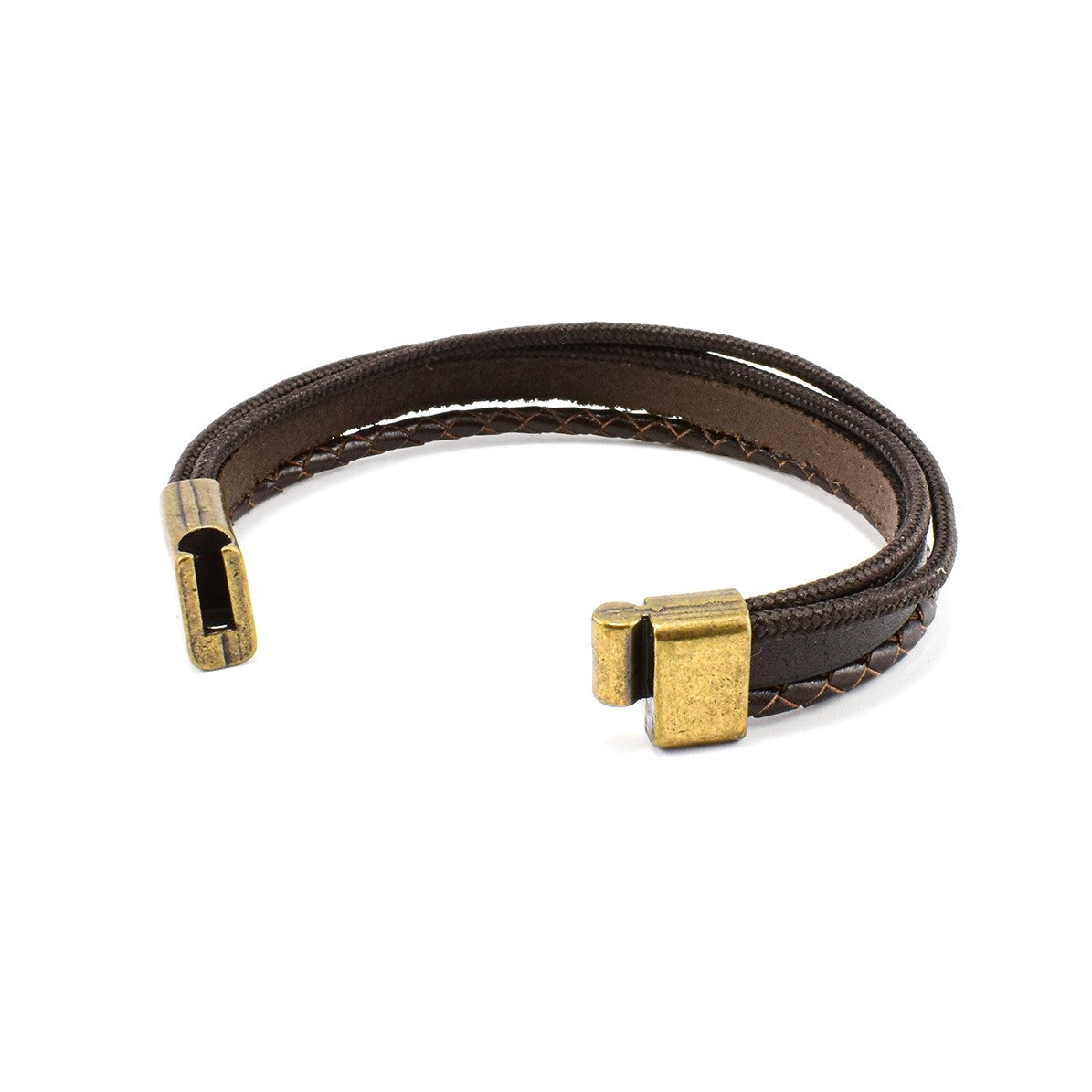 Bratara barbati din piele naturala și șnur paracord