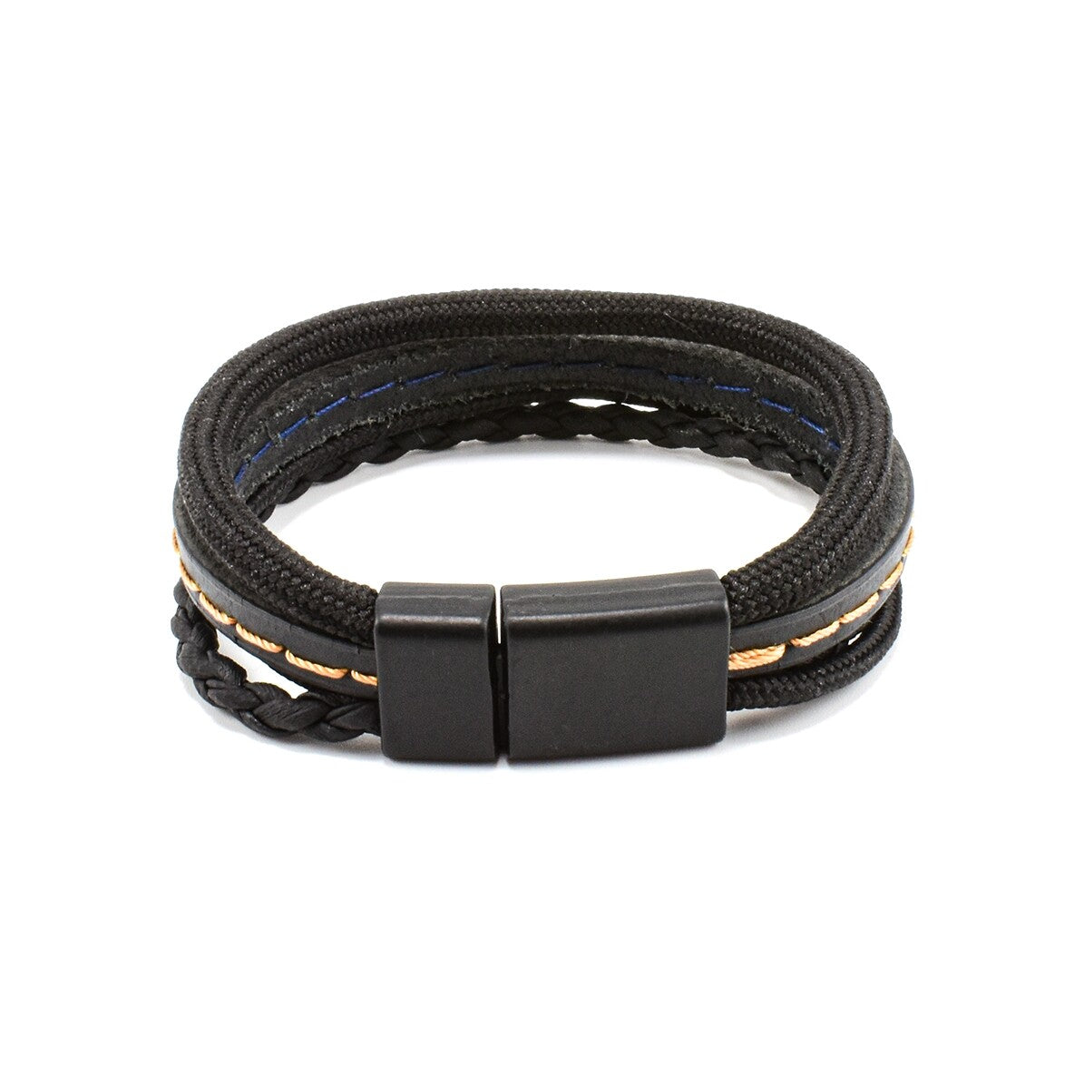 Bratara barbati din piele naturala și șnur paracord