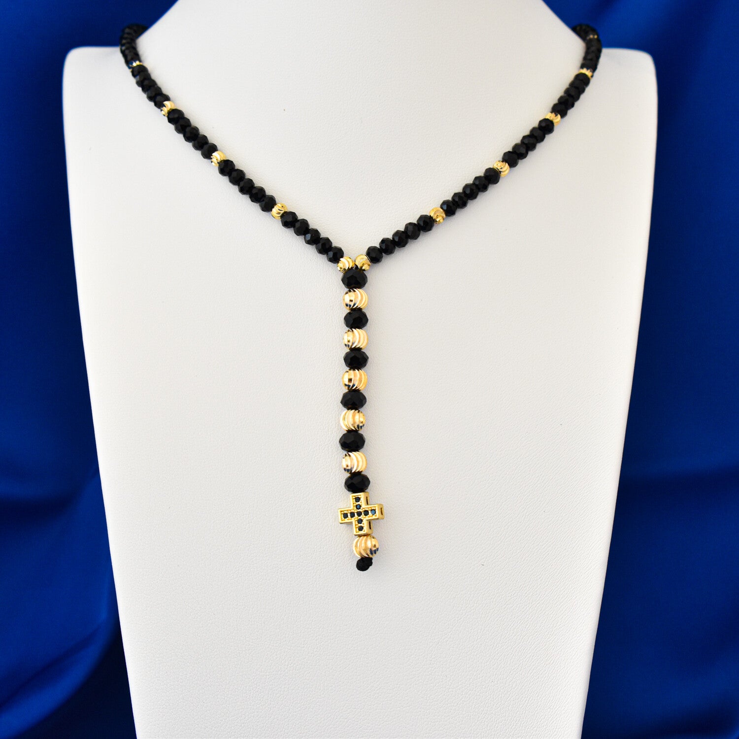 Colier bărbați tip rozariu cu bile fațetate