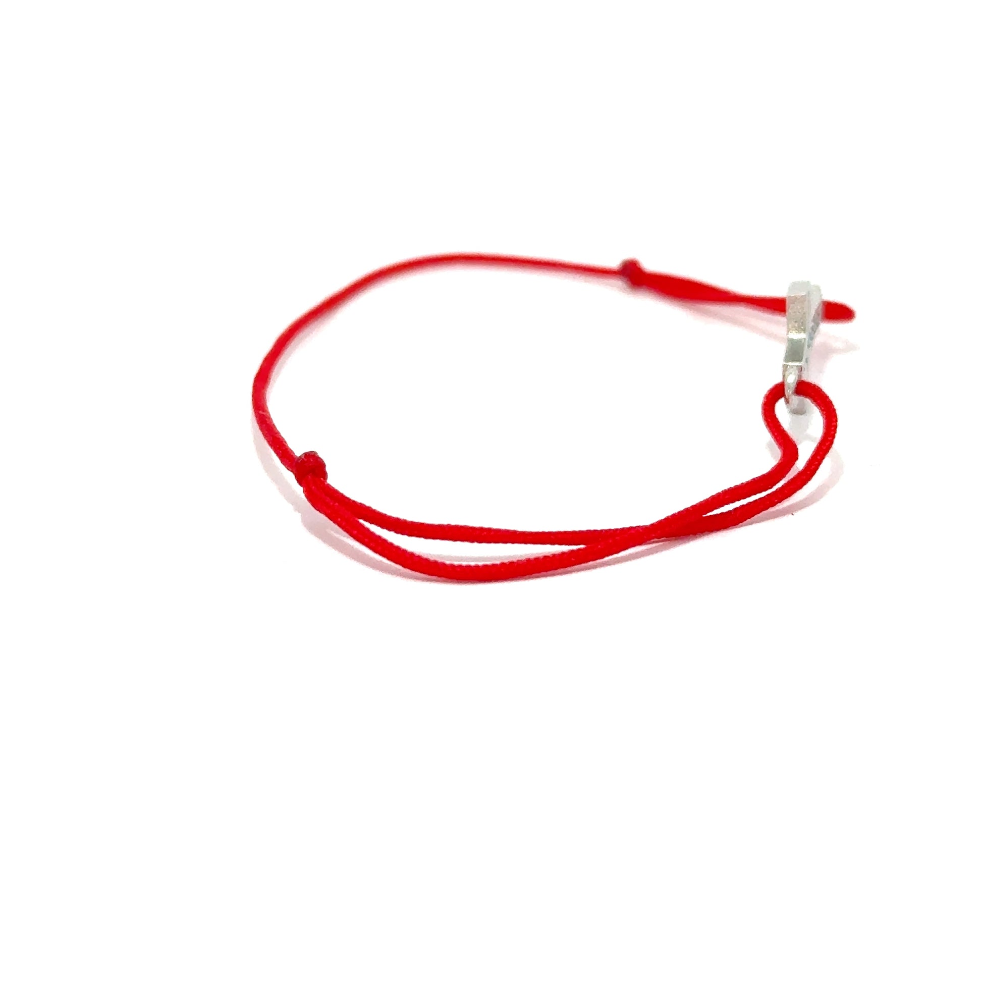 Brățară copii Cruciuliță, argint + zirconia+sfoară roșie