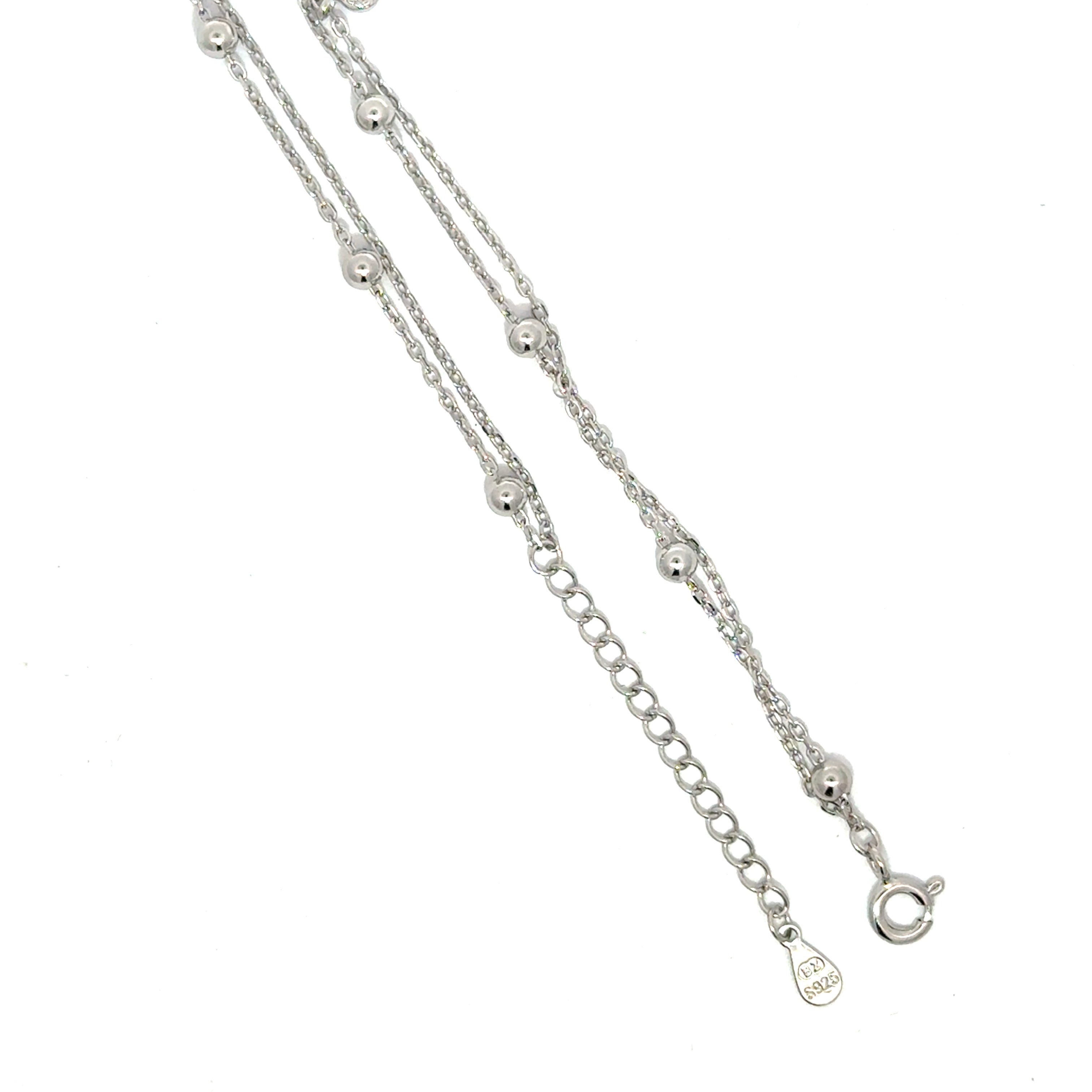 Brățară damă INIMIOARĂ 2 LANȚURI, argint+zirconia