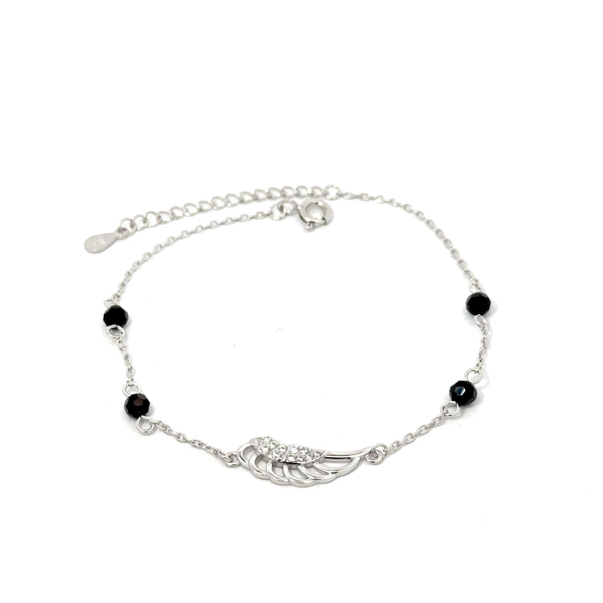 Brățară damă ARIPĂ CU CRISTALE NEGRE, argint+zirconia
