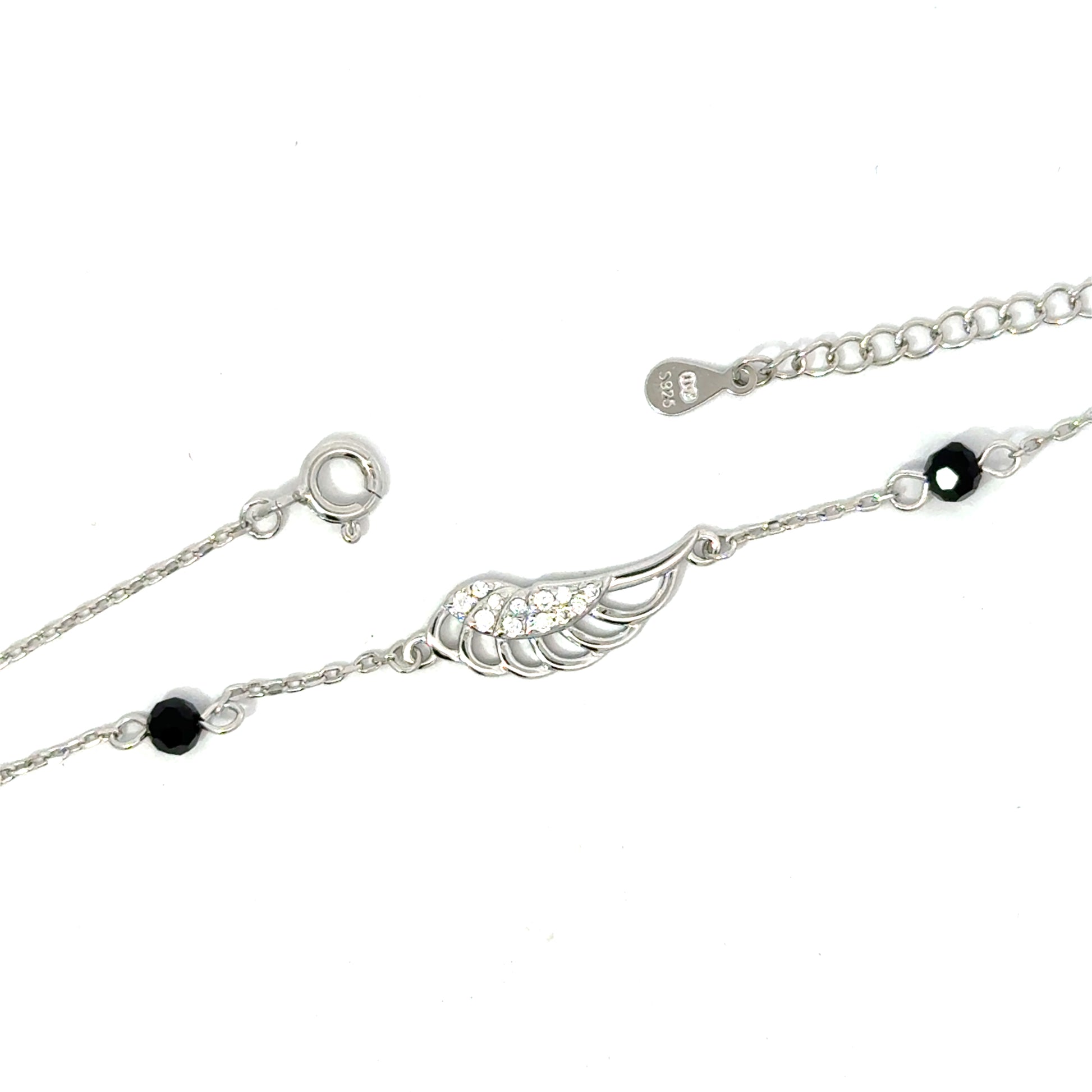Brățară damă ARIPĂ CU CRISTALE NEGRE, argint+zirconia