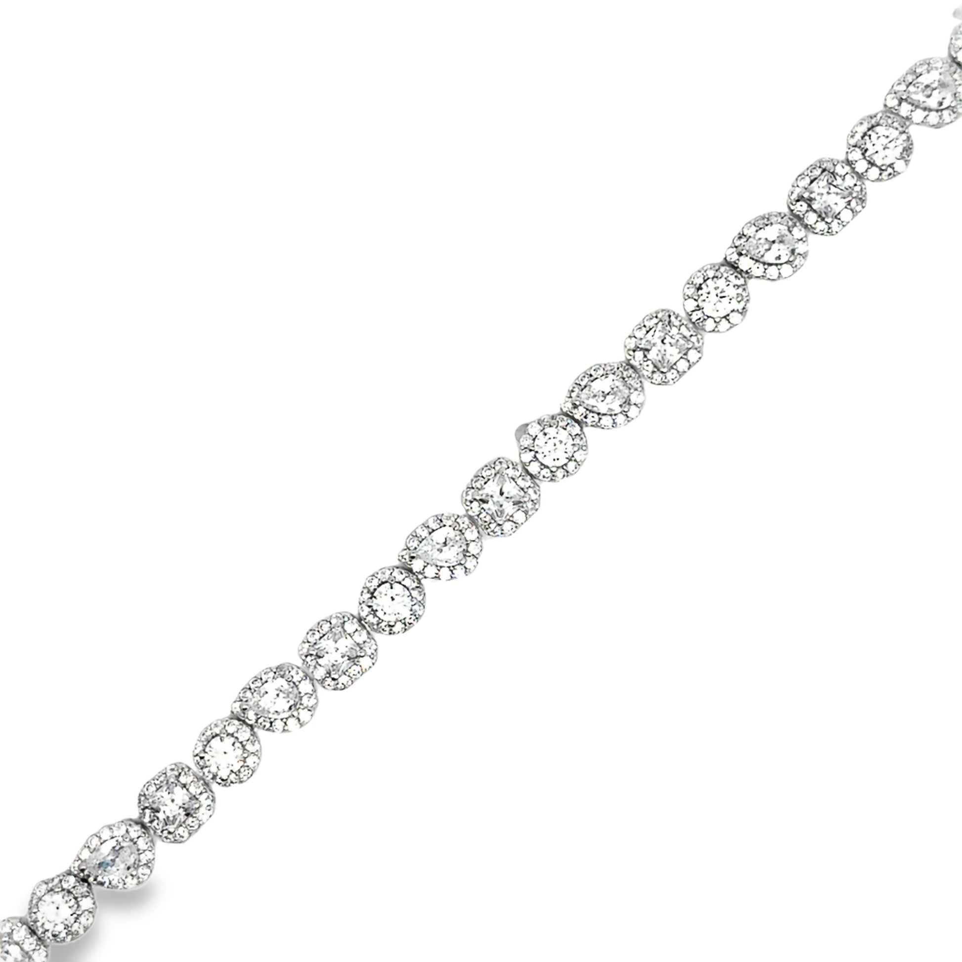 Brațară damă Geometrică, argint + cristale Zirconia