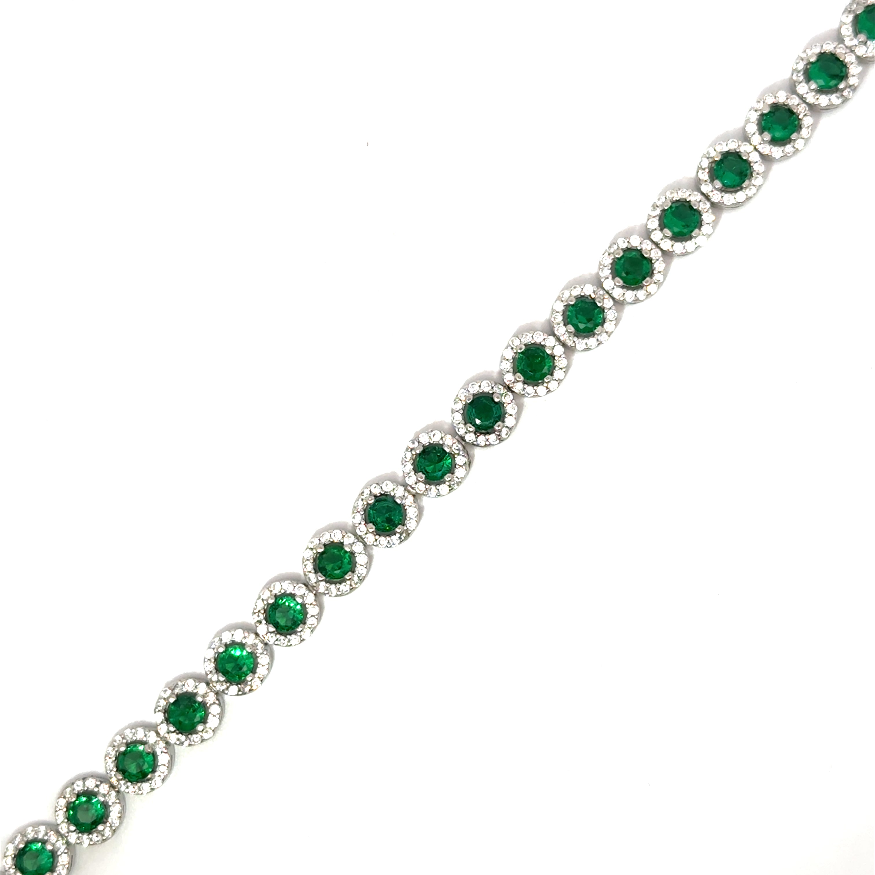 Brățară damă Verde Smarald, argint + zirconia