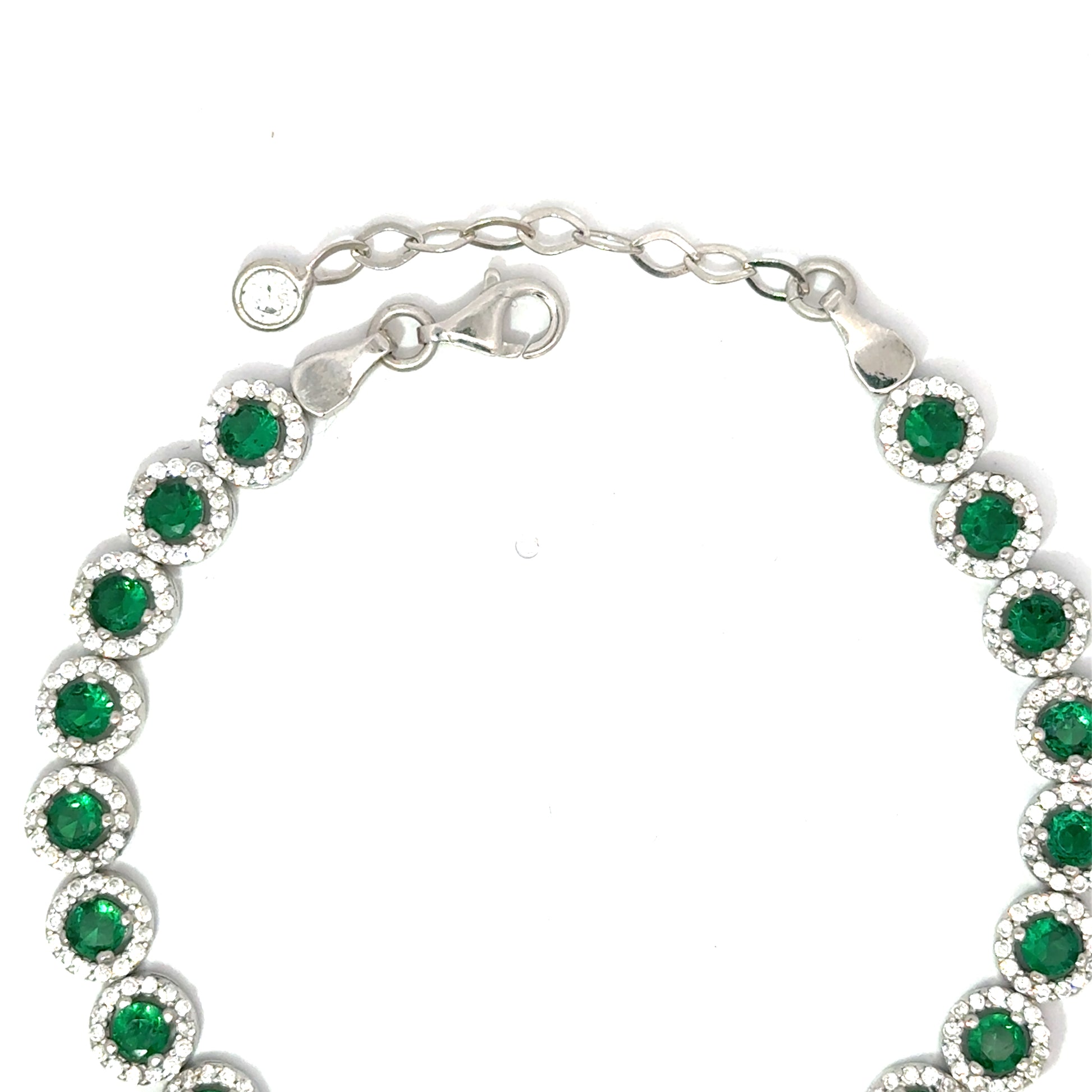 Brățară damă Verde Smarald, argint + zirconia