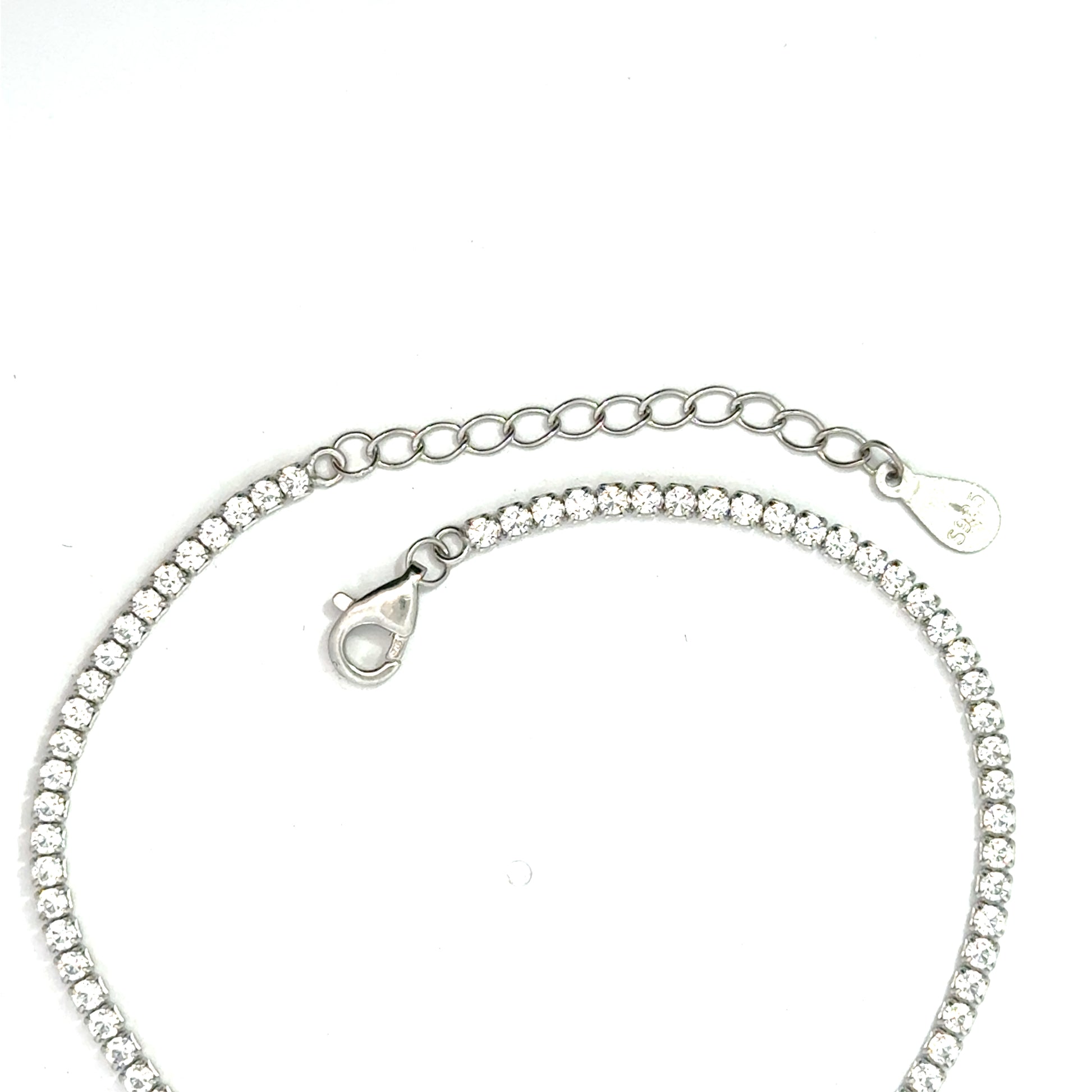 Brățară damă Tennis  INIMĂ DE CRISTAL, argint + zirconia
