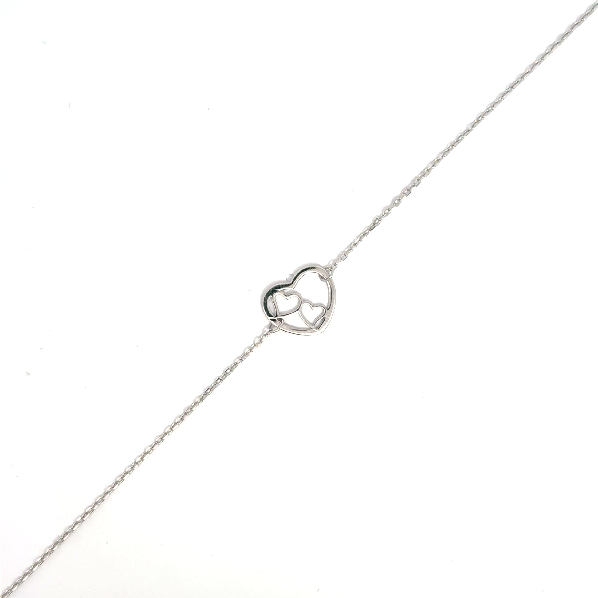 Brățară damă Două Inimi mici într-o Inimă Mare, argint