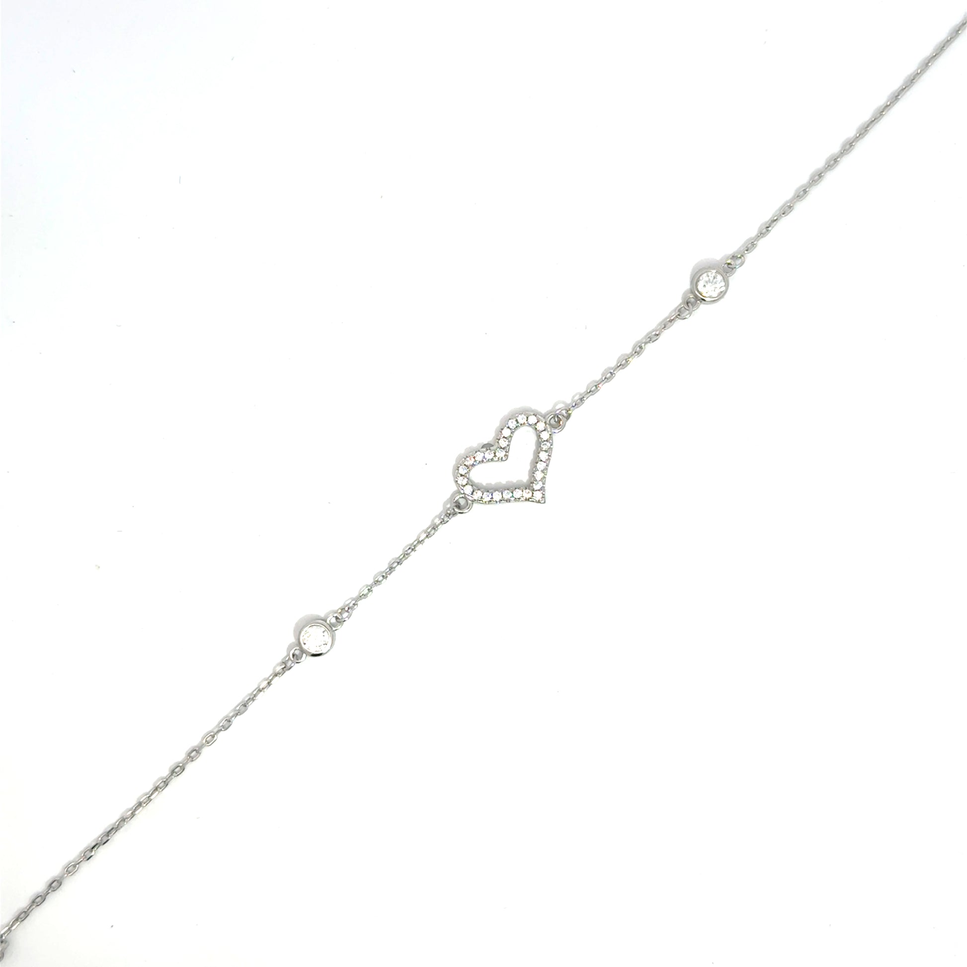 Brățară damă Inimioară,. argint + zirconia