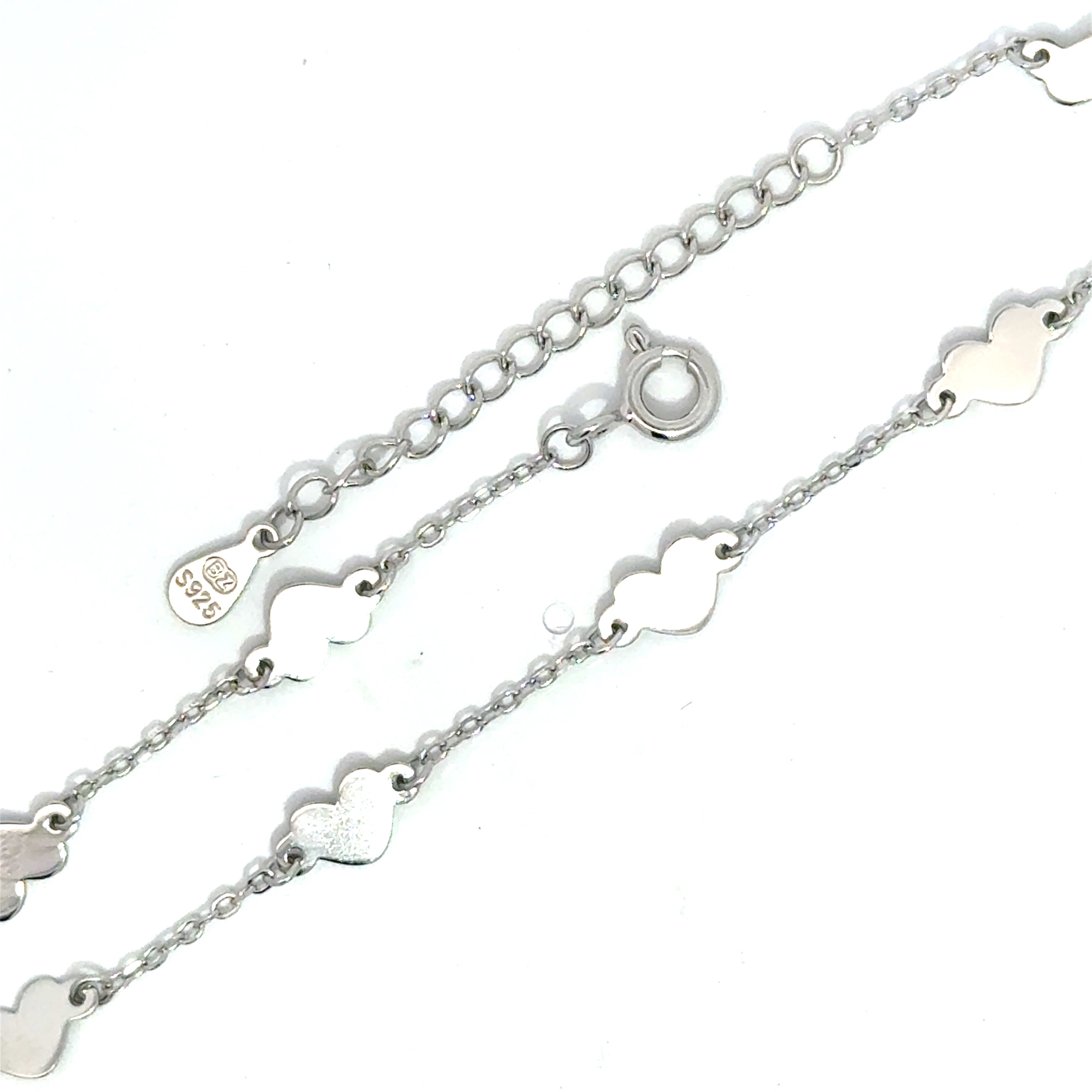 Brățară damă Inimioare Înșiruite, argint rodiat